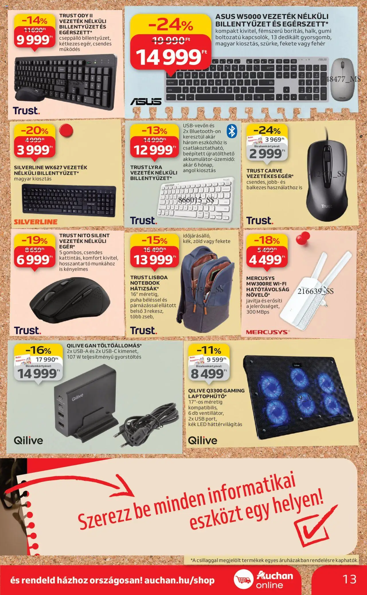 Auchan akciós ujság - amely érvényes a következő dátumtól: 21.08.2025 | Oldal: 13 | Termékek: Billentyűzet, USB