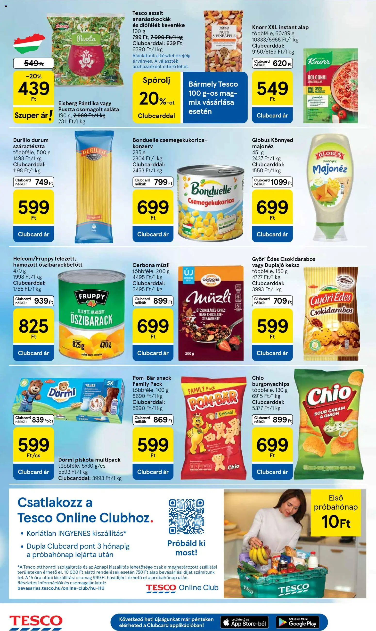 Tesco akciós ujság - amely érvényes a következő dátumtól: 07.04.2026 | Oldal: 6 | Termékek: Csemegekukorica, Müzli, Száraztészta, Óra