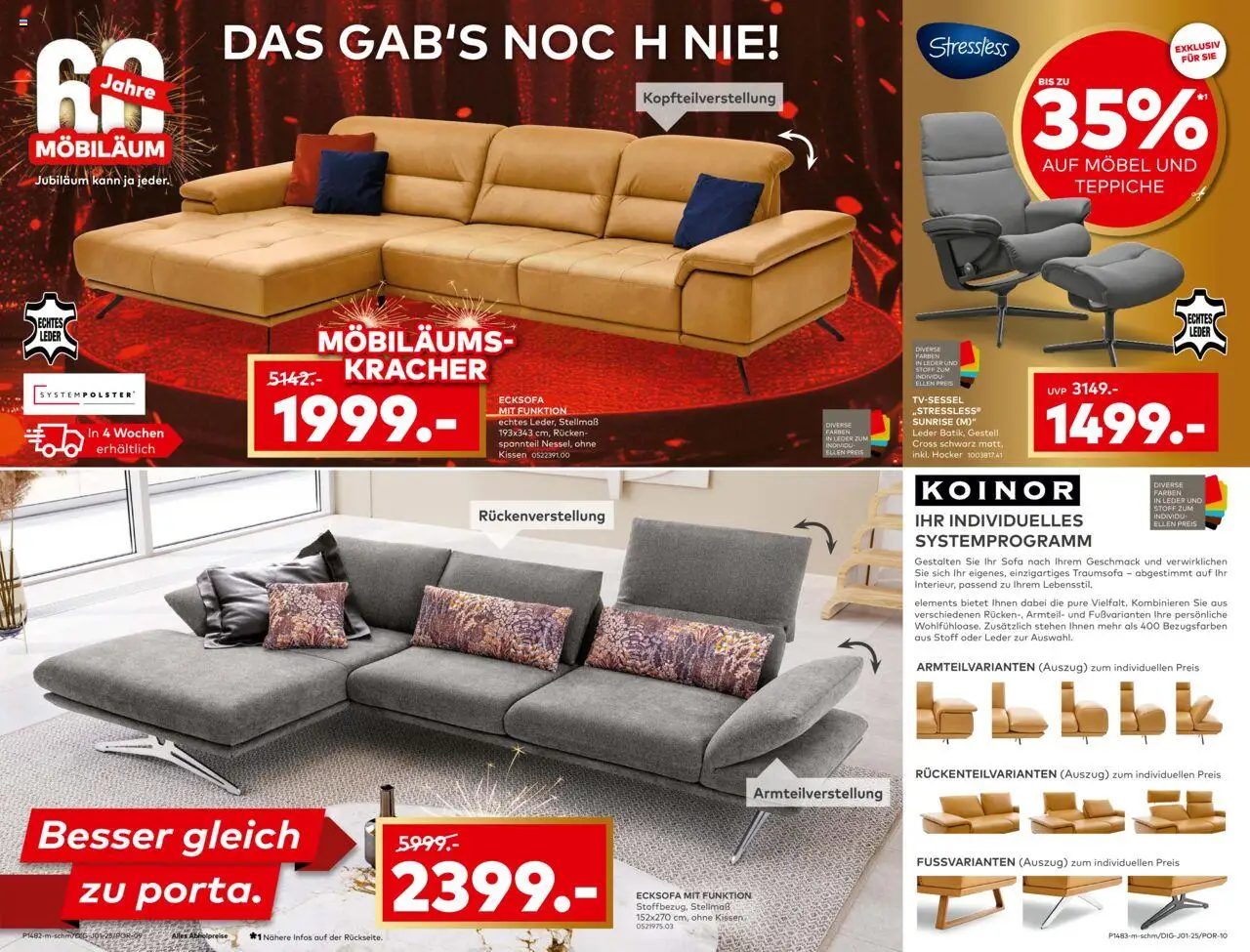 Porta! Prospekt 	 – gültig ab 21.09.2025 | Seite: 3 | Produkte: Hocker, Ecksofa, Kissen, Sofa