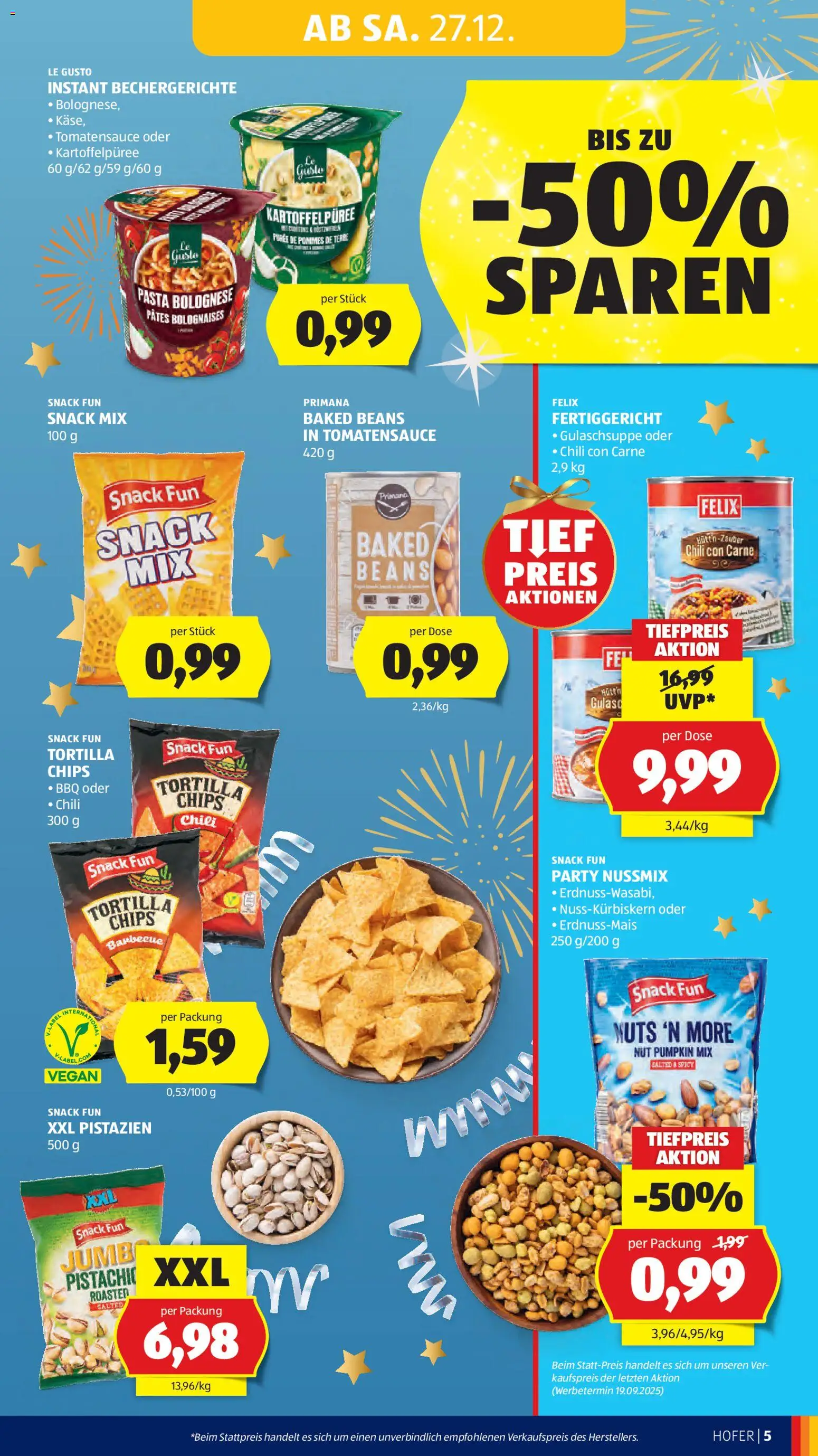 Hofer AT akciós ujság - amely érvényes a következő dátumtól: 27.12.2025 | Oldal: 7 | Termékek: Chili, Chips, Tortilla, Vegán