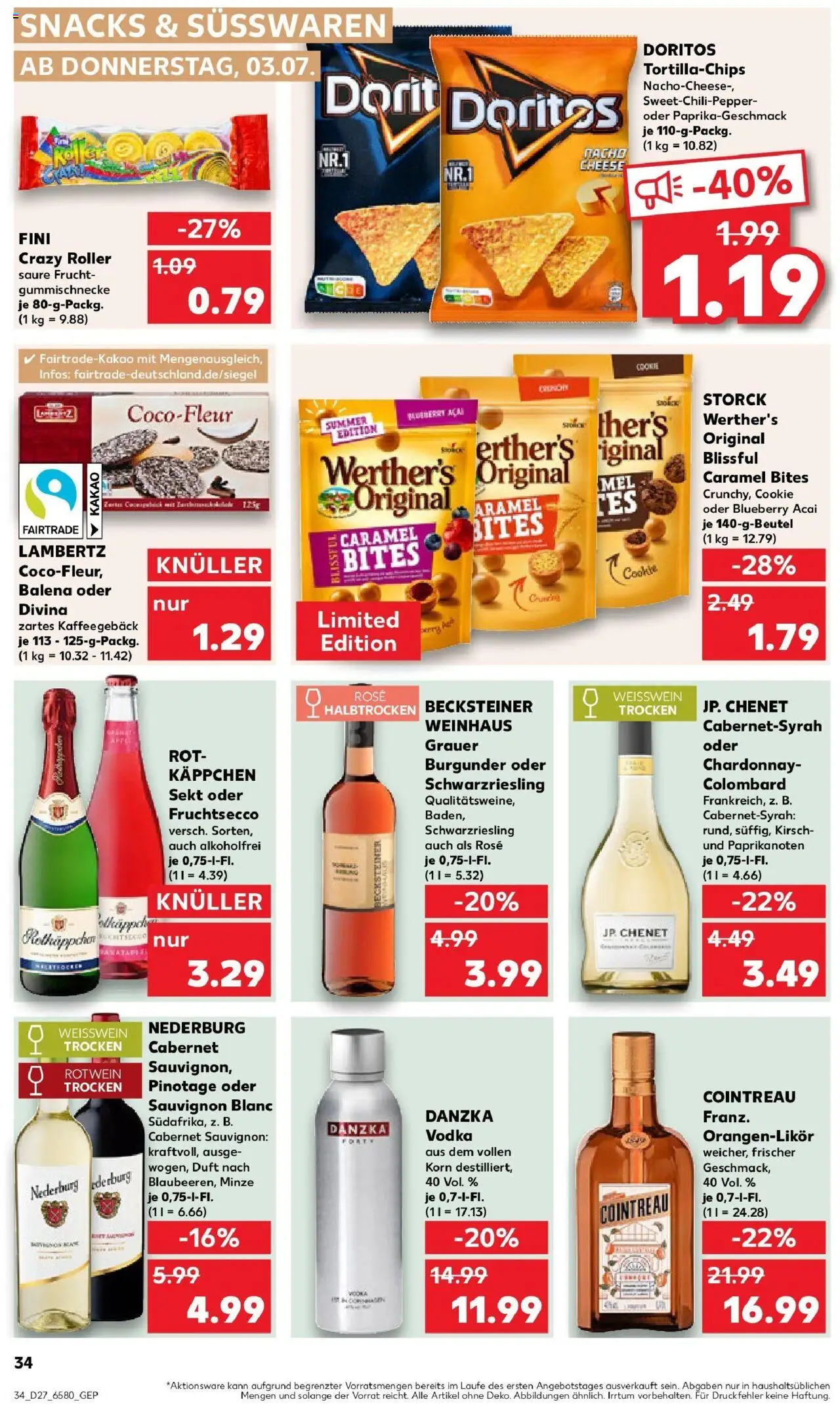 Kaufland prospekt Gütersloh	 - gültig ab dem 03.07.2025 | Seite: 34 | Produkte: Sekt, Duft, Fruchtsecco, Vodka