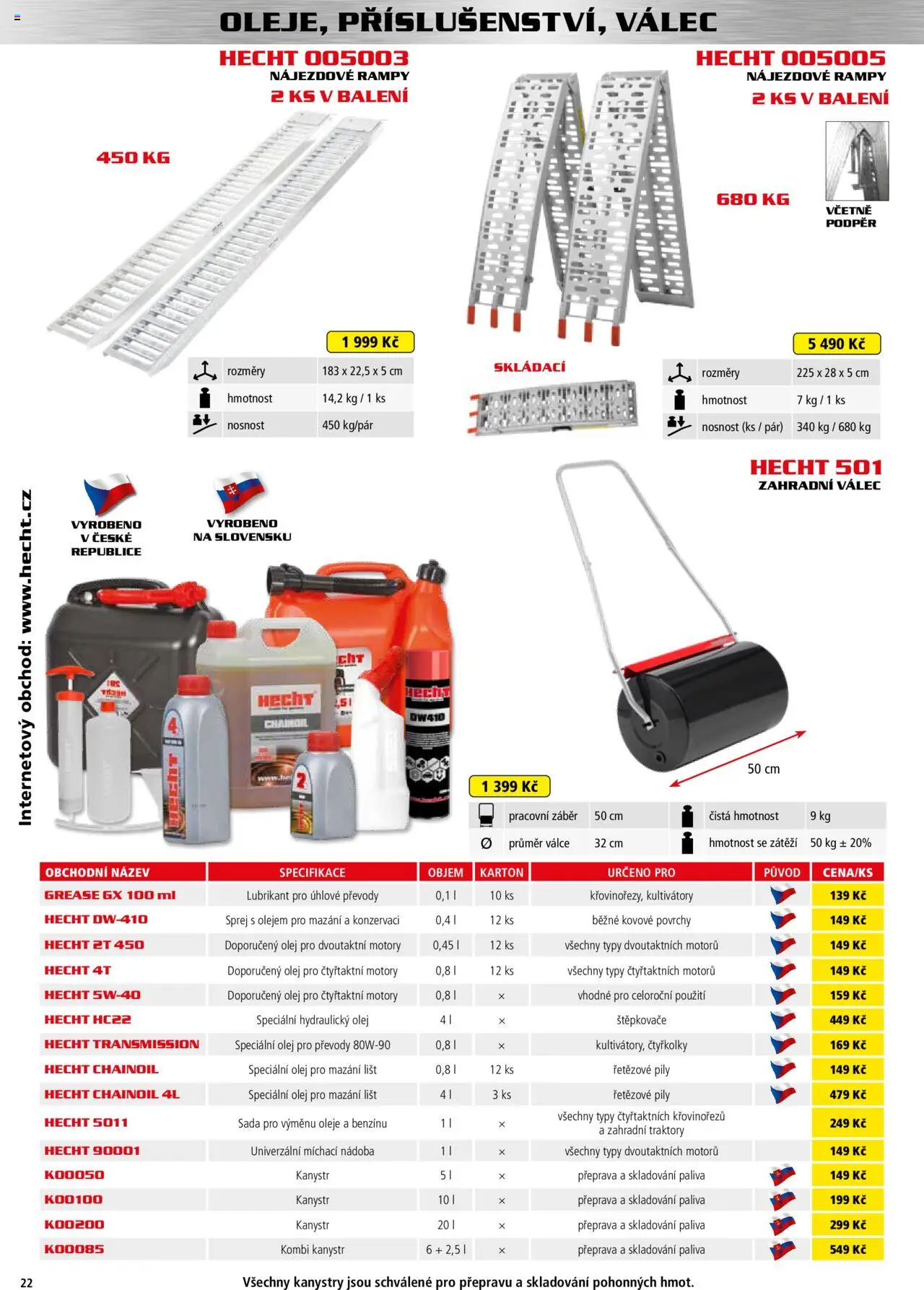 Hecht katalog - Jaro-léto 2025 od 22.04.2025 | Strana: 22 | Produkty: Oleje, Olej, Hecht, Kanystr