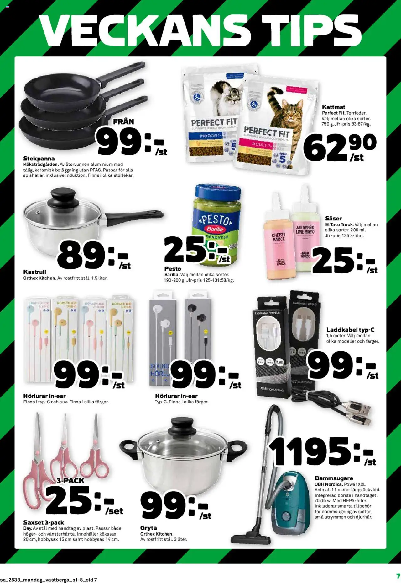 Coop Forum reklamblad aktuell från 11.08.2025 | Sida: 7 | Produkter: Kattmat, Lime, Pesto, Stekpanna