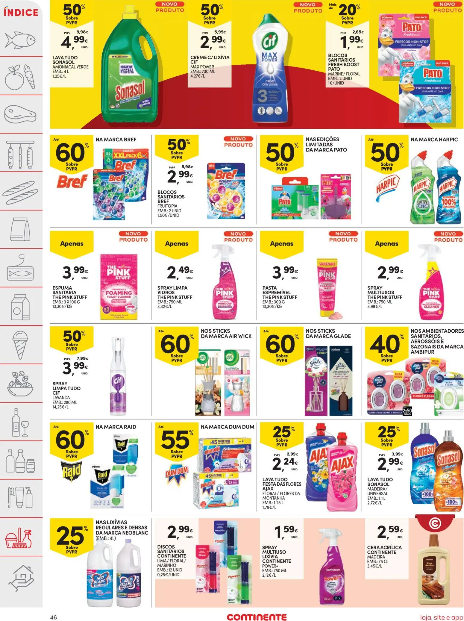 Continente folheto │ válido de 28.04.2026 | Página: 46 | Produtos: Flores, Cera, Limpa vidros, Creme