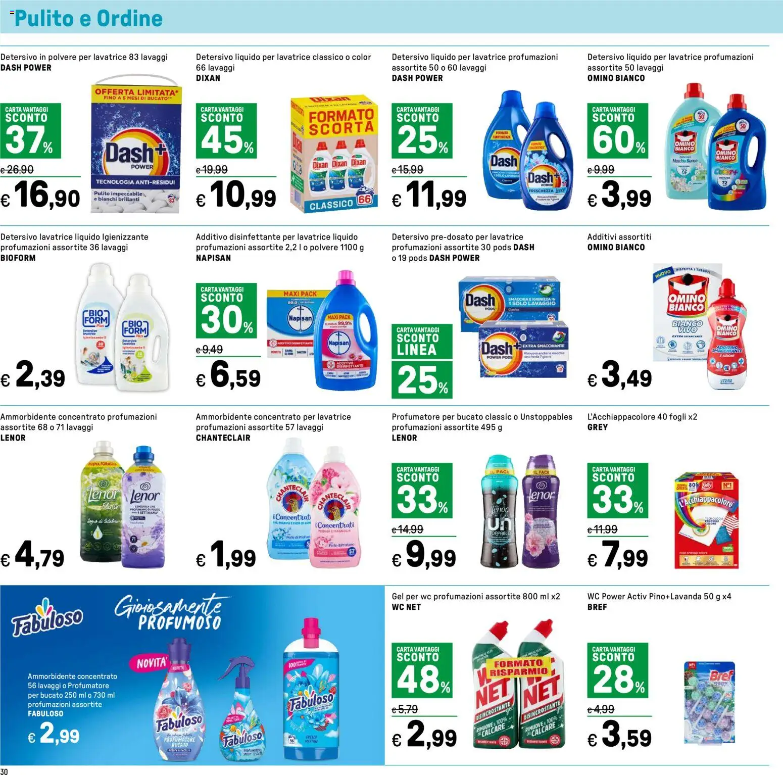 Volantino Iper del 14.11.2025 | Pagina: 30 | Prodotti: Detersivo in polvere, Ammorbidente, Lavatrice, WC