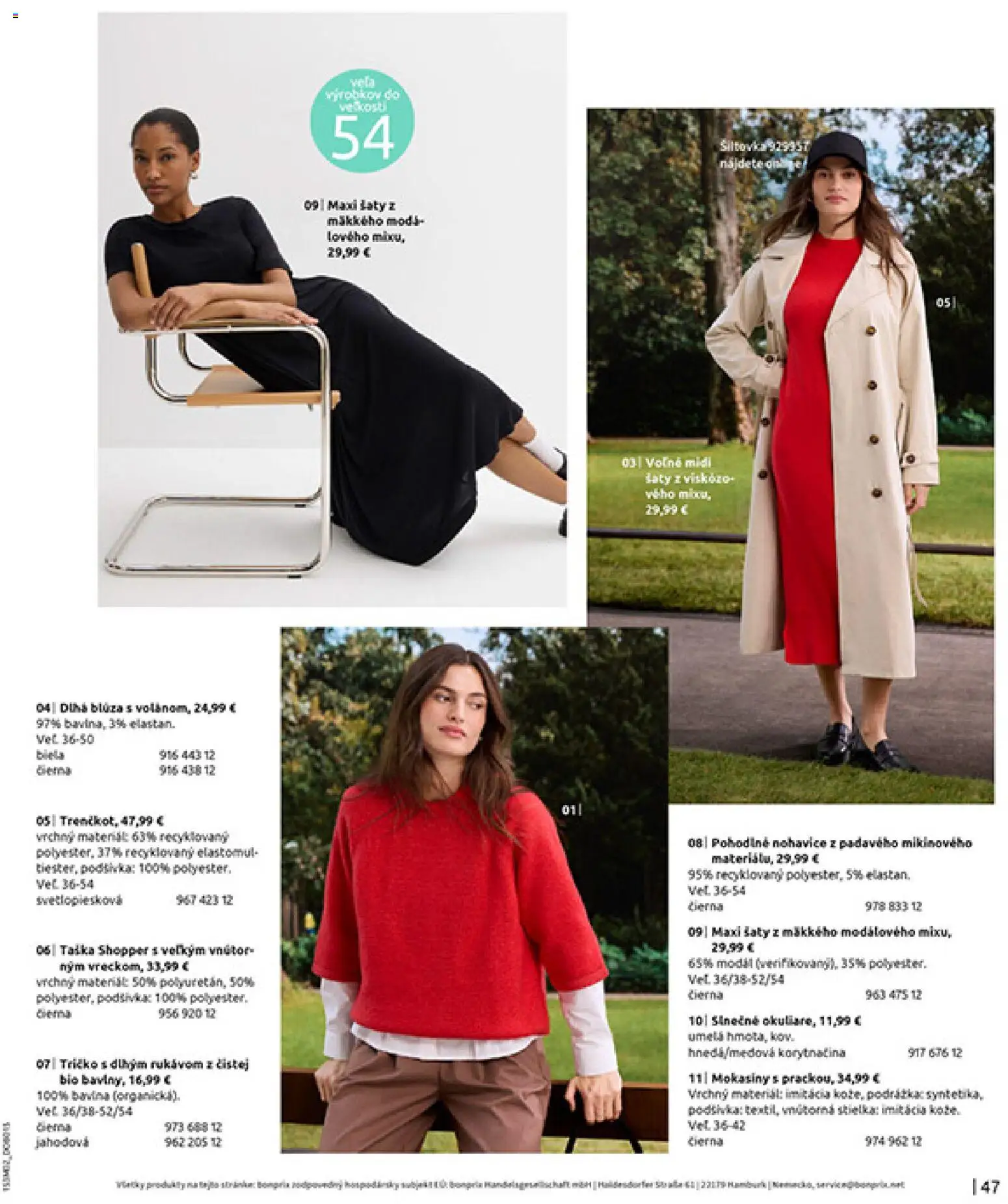 Nové Bonprix akcie – leták je platný od 20.02.2026 | Strana: 49 | Produkty: Šaty, Tričko, Nohavice, Mokasíny