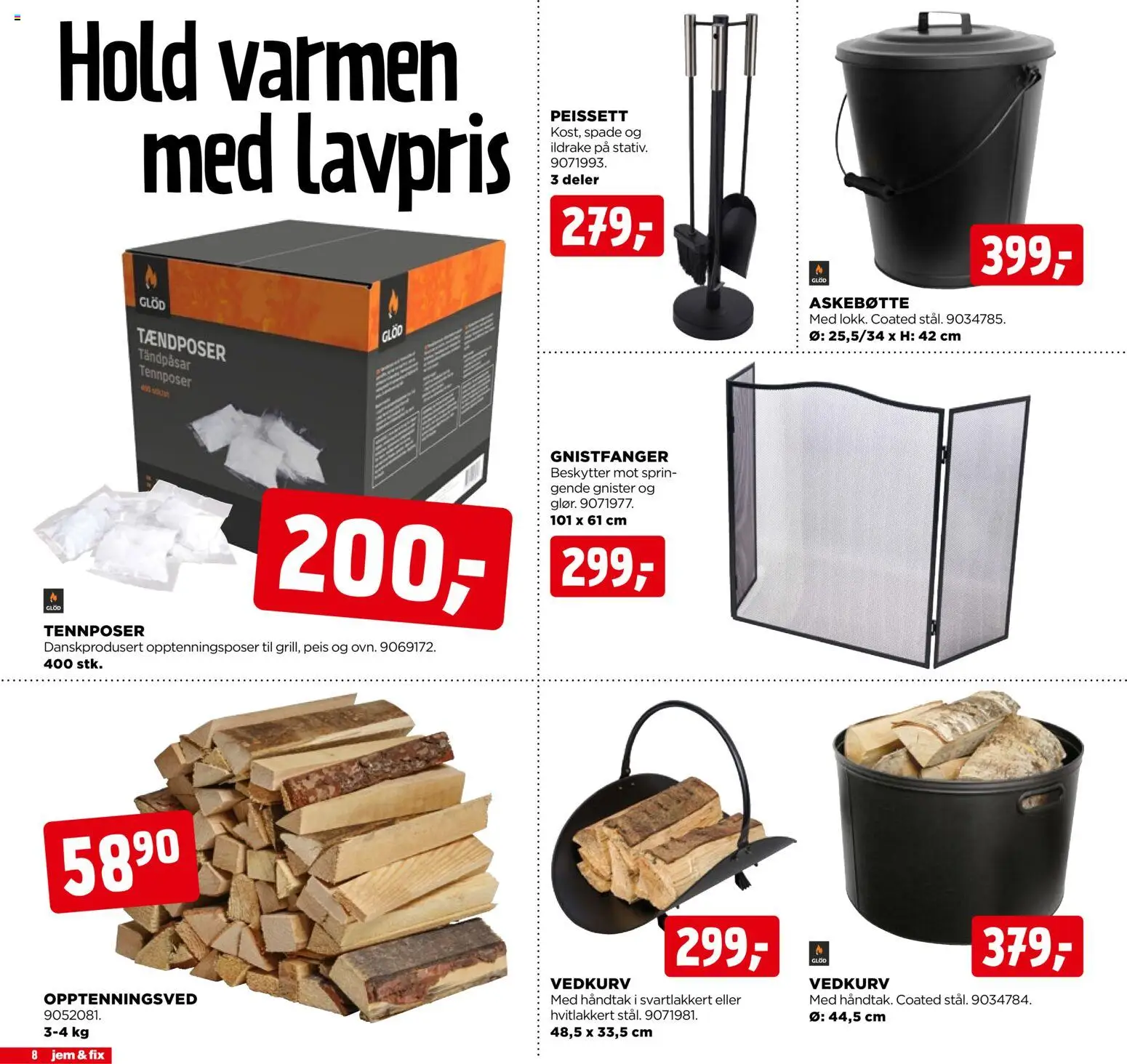 {H1} | Side: 8 | Produkter: Peis, Uscător rufe, Håndtak