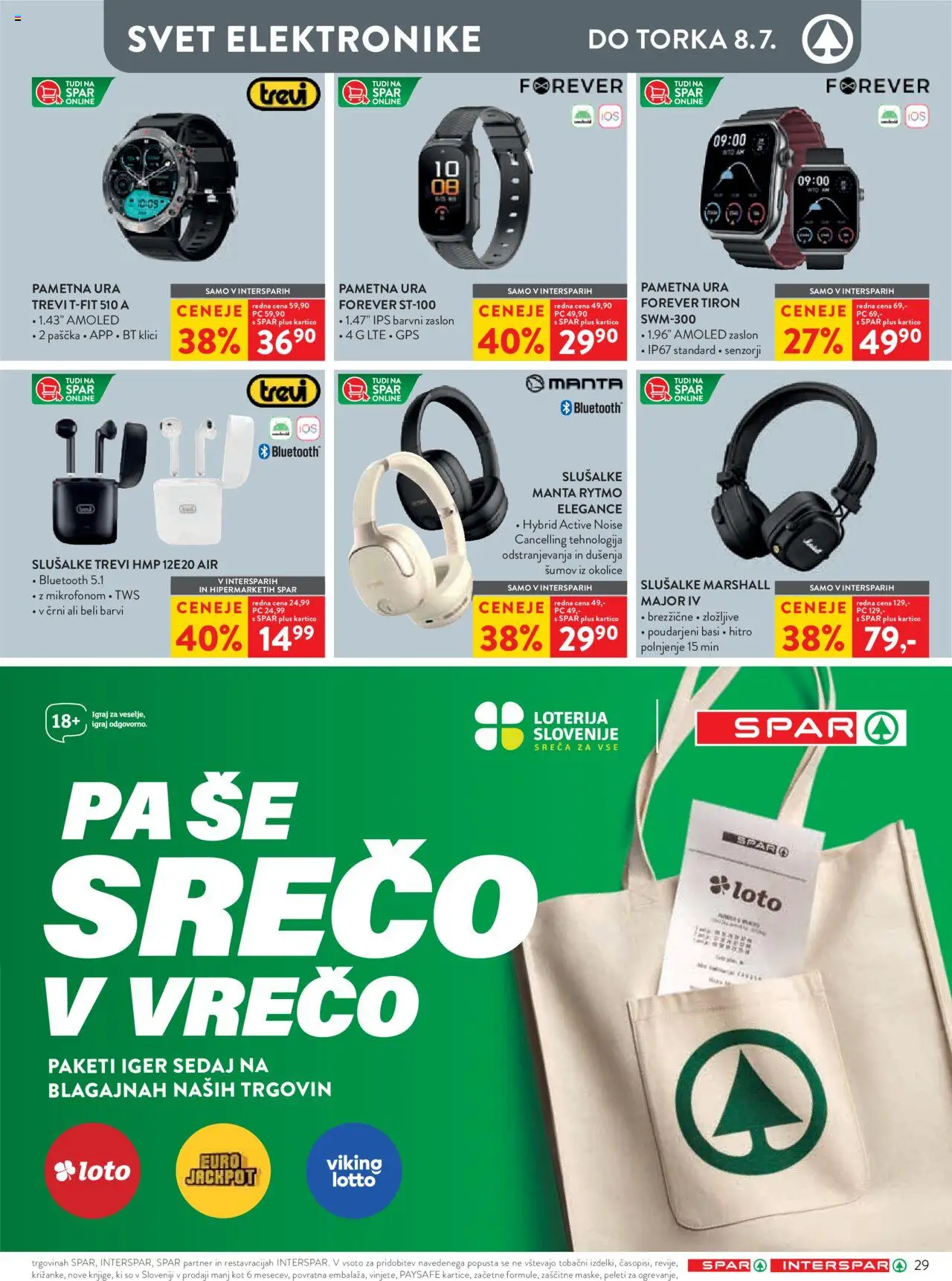 Spar katalog 26/25 │ velja od 26.06.2025 | Stran: 34 | Izdelki: Ura, Slusalke, Pametna ura