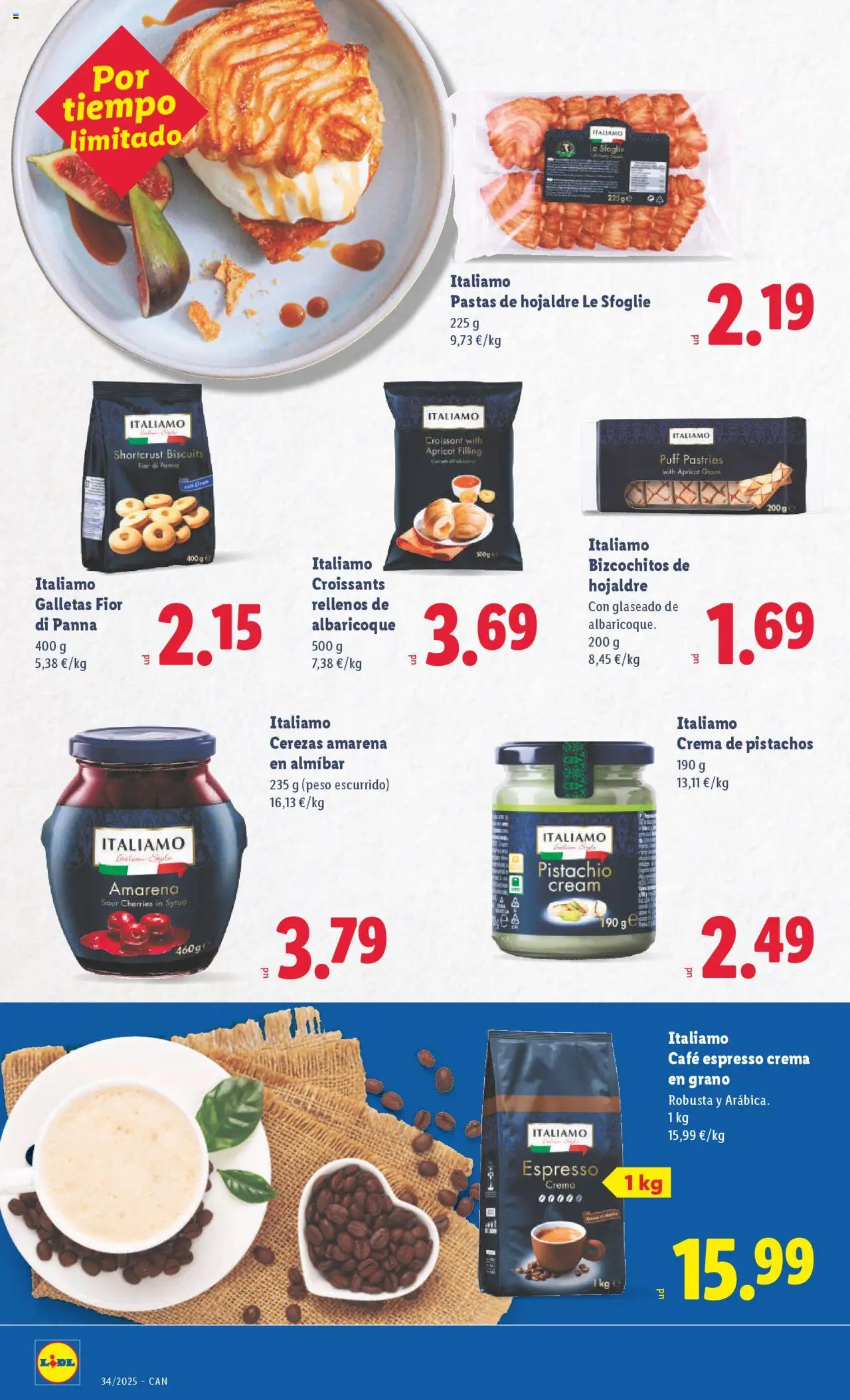 Lidl - Canarias │ válido desde el 18.08.2025 | Página: 34 | Productos: Café, Crema, Galletas, Αποφλοιωτής σκόρδου