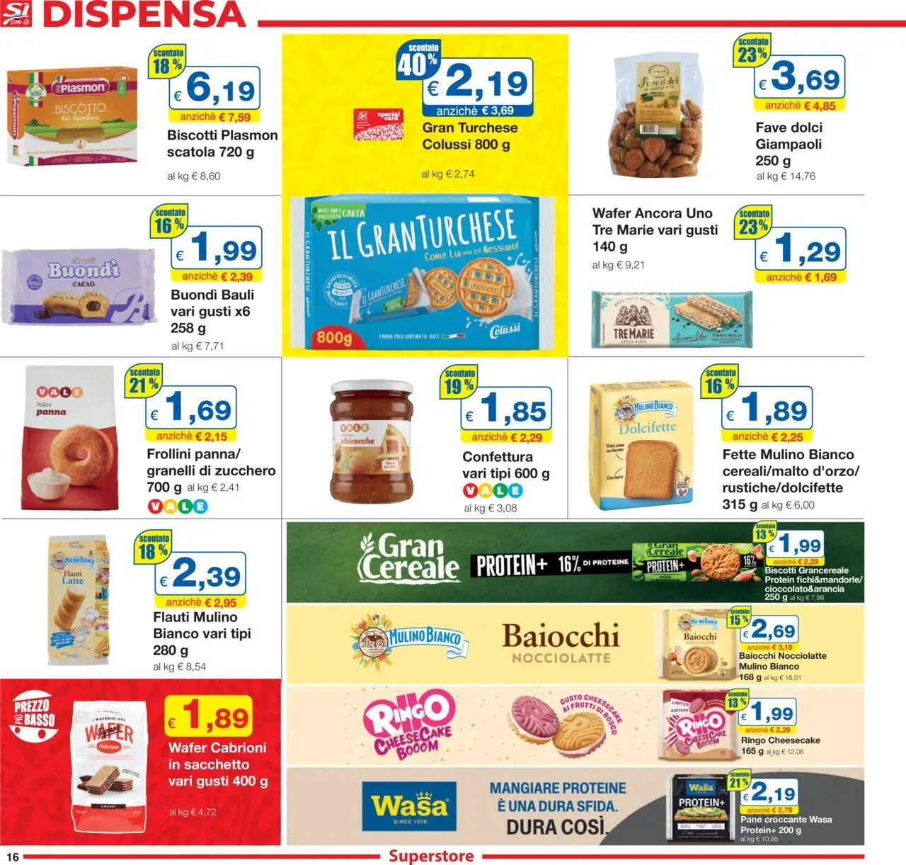 Volantino Sì con Te del 16.10.2025 | Pagina: 16 | Prodotti: Latte, Cacao, Frollini, Scatola