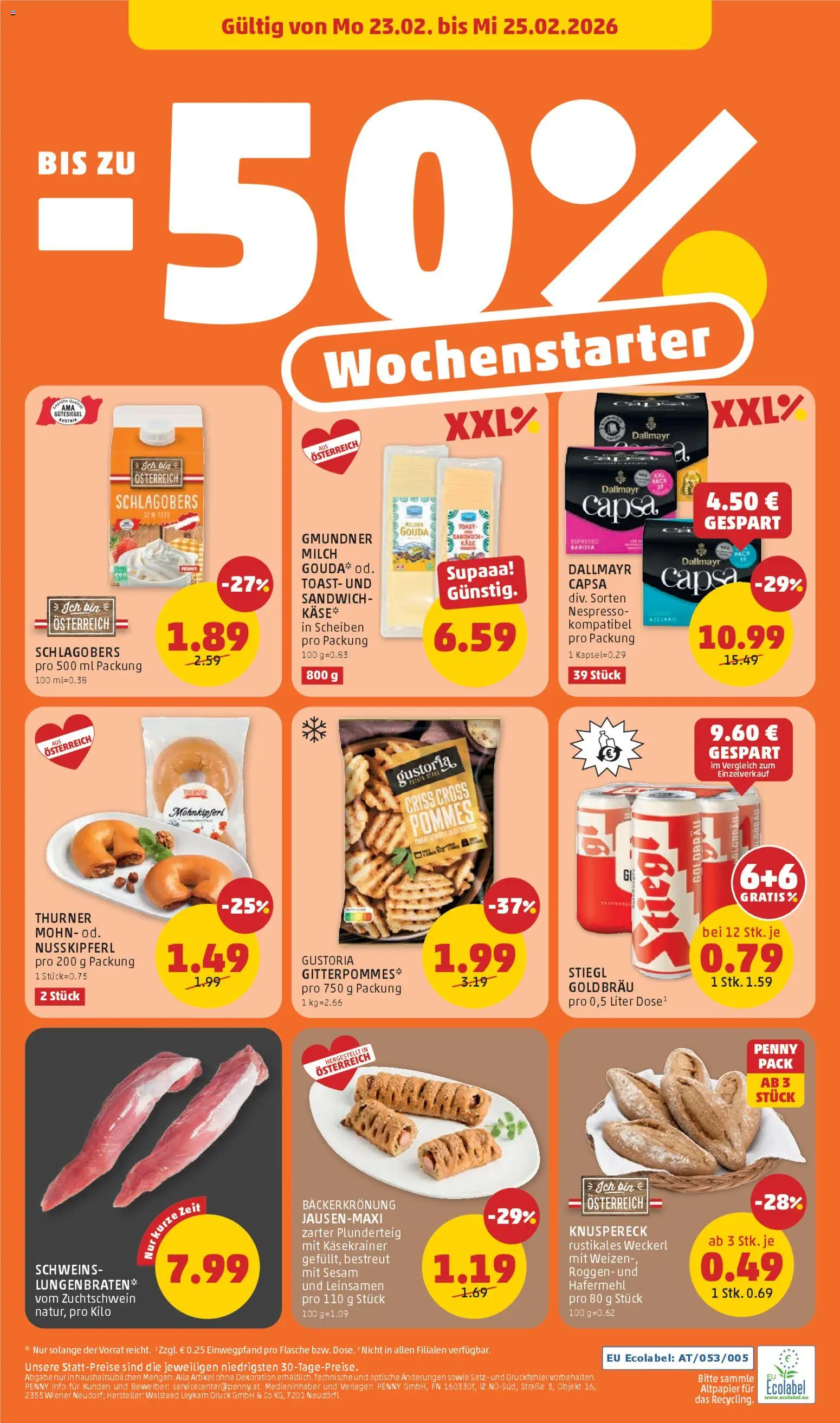 Penny Markt Flugblatt gültig ab 19.02.2026 | Seite: 28 | Produkte: Milch, Käse