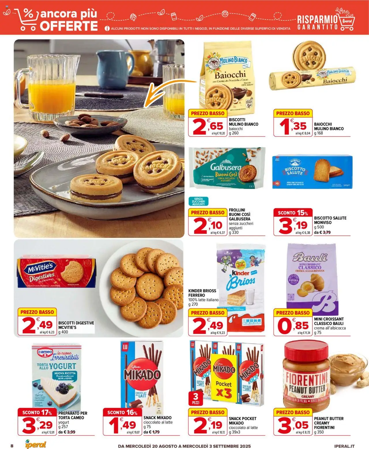 Volantino Iperal del 20.08.2025 | Pagina: 8 | Prodotti: Crema, Olio, Croissant, Frollini