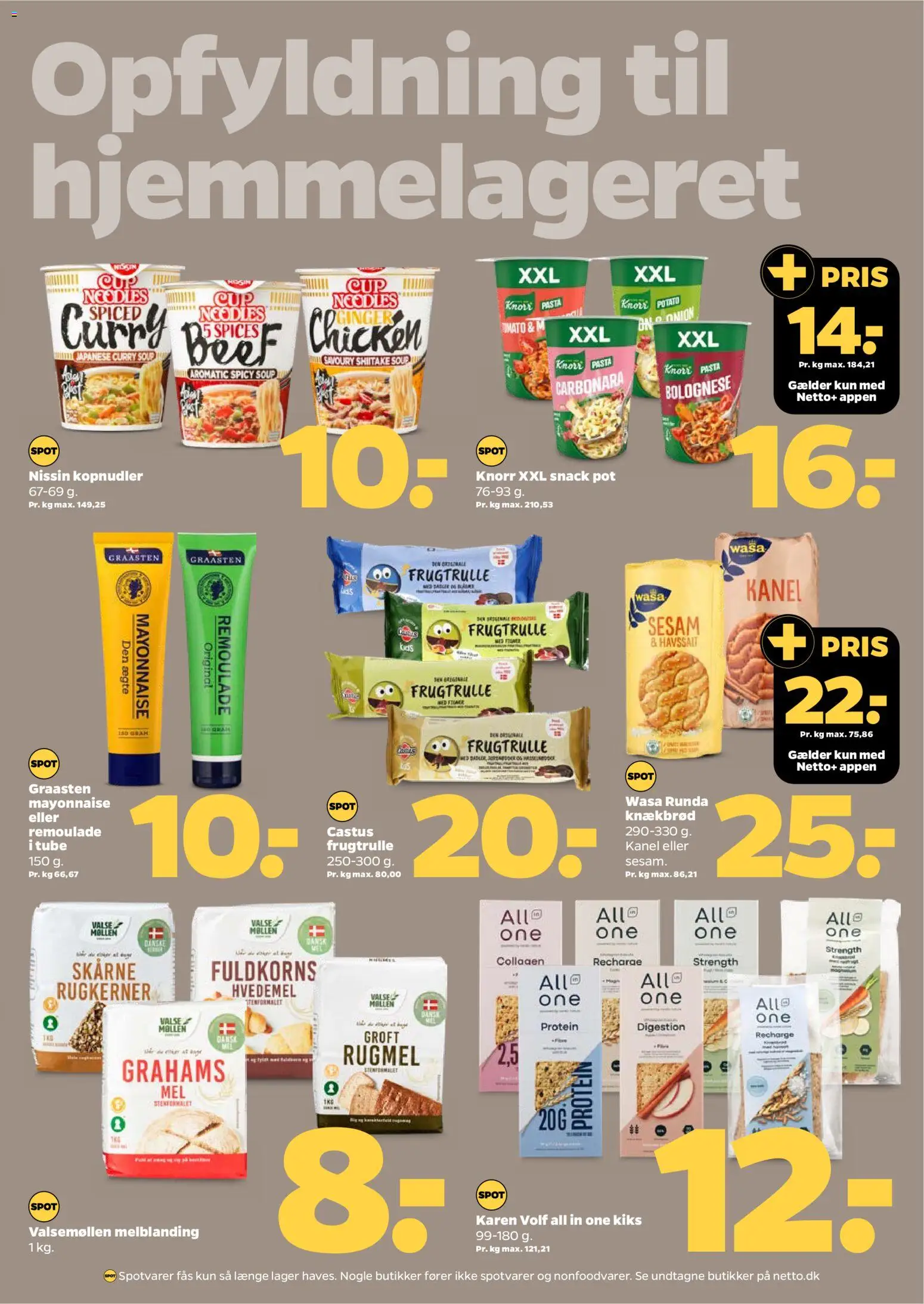 Netto tilbudsavis – gyldig fra 18.04.2026 | Side: 19 | Produkter: Pasta, Hvedemel, Kopnudler, Knækbrød