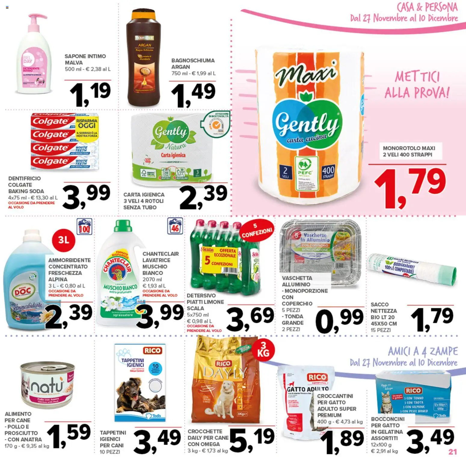 Volantino Todis del 27.11.2025 | Pagina: 21 | Prodotti: Sapone, Dentifricio, Prosciutto, Lavatrice