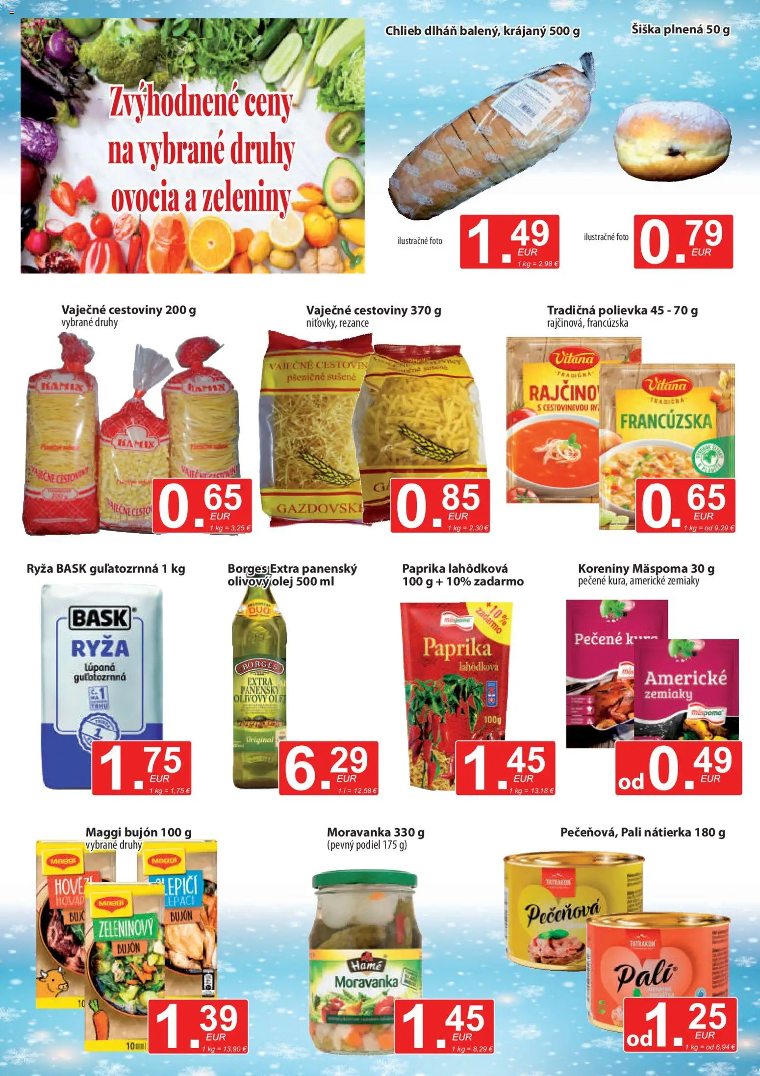 Nové CBA Verex akcie – leták je platný od 20.11.2025 | Strana: 7 | Produkty: Paprika, Chlieb, Bujón, Rezance