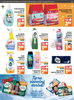 COOP Jednota leták platný od 22.12.2025 | Strana: 23 | Produkty: Kúpelňa, Prací prášok, Bonux, Coccolino