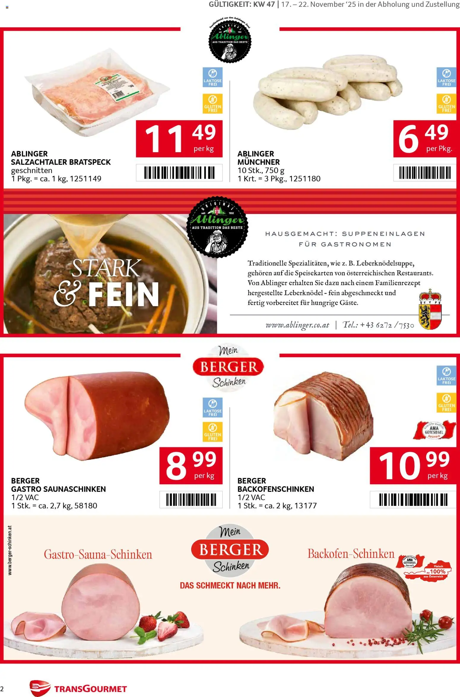 Transgourmet Markenfestwoche gültig ab 17.11.2025 | Seite: 2 | Produkte: Schinken