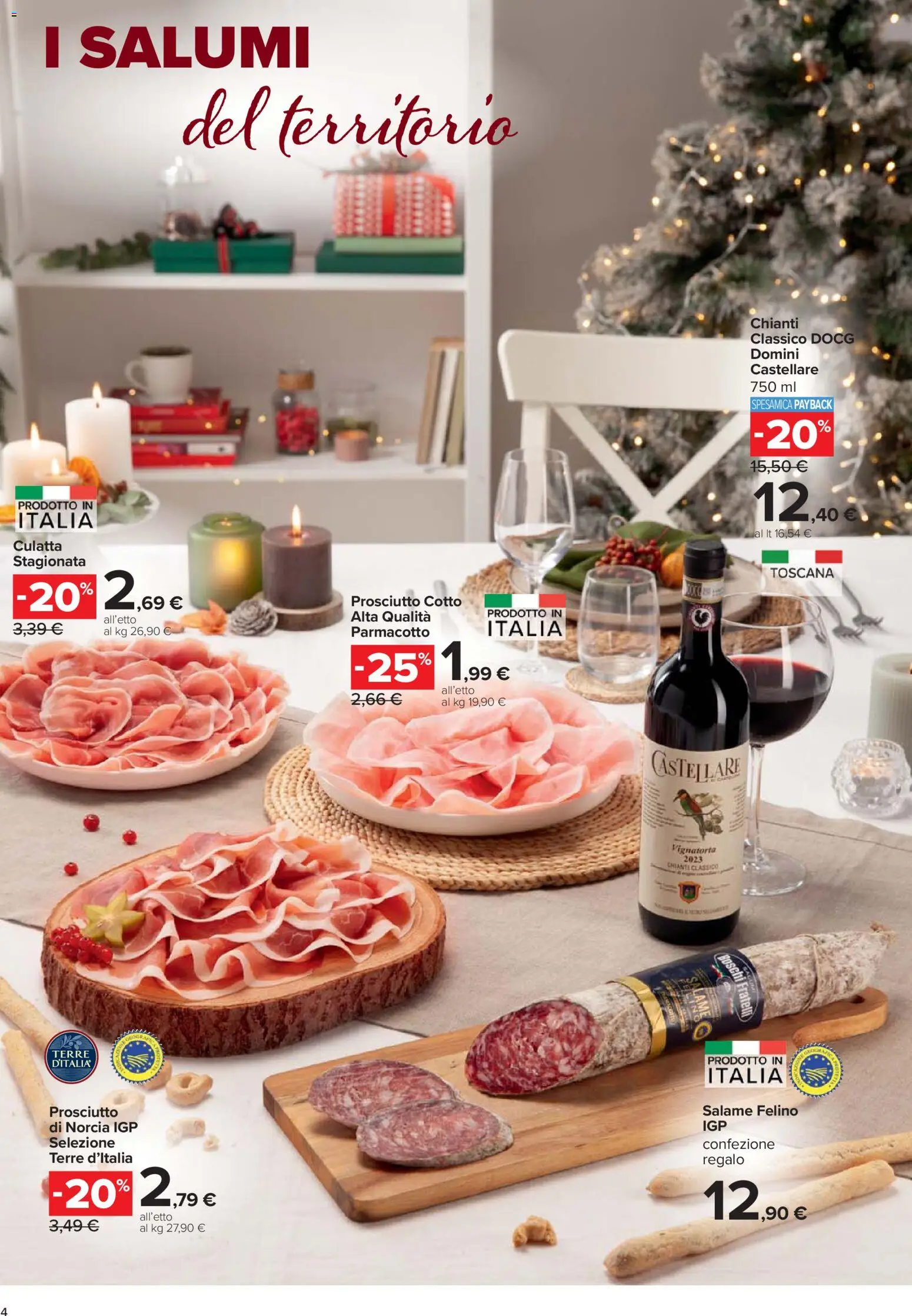 Volantino Carrefour del 27.11.2025 | Pagina: 4 | Prodotti: Prosciutto Cotto, Salame, Prosciutto