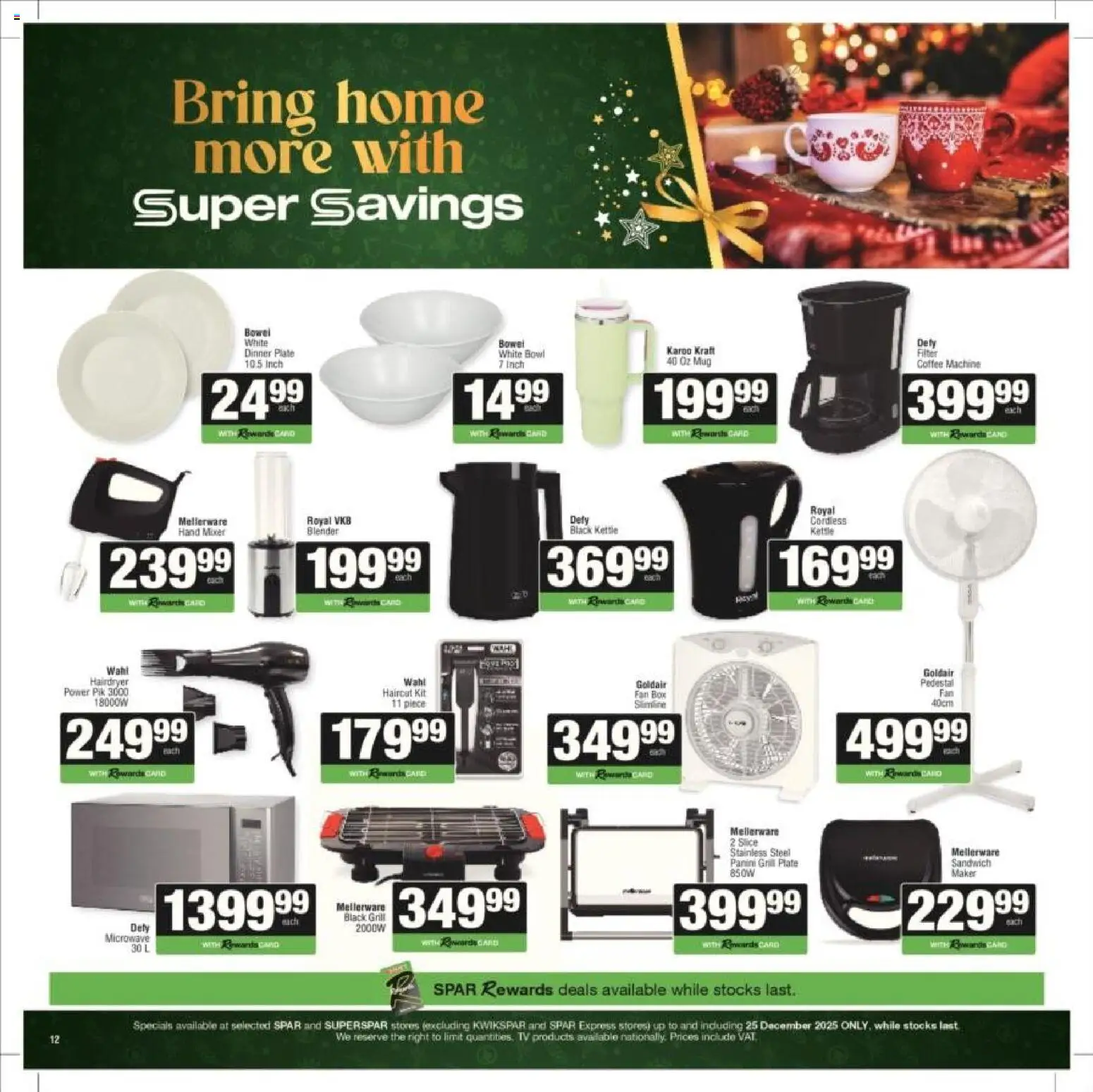 New Superspar catalogue – valid from 08.12.2025 | Page: 28 | Products: Plate, Microwave, Blender, Coffee