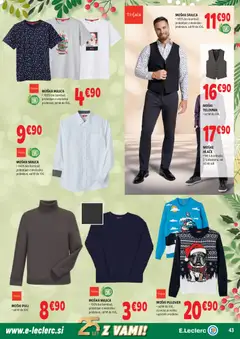 E.leclerc katalog akcije – veljaven od 03.12.2025 | Stran: 43 | Izdelki: Srajca, Majica, Pulover, Hlace
