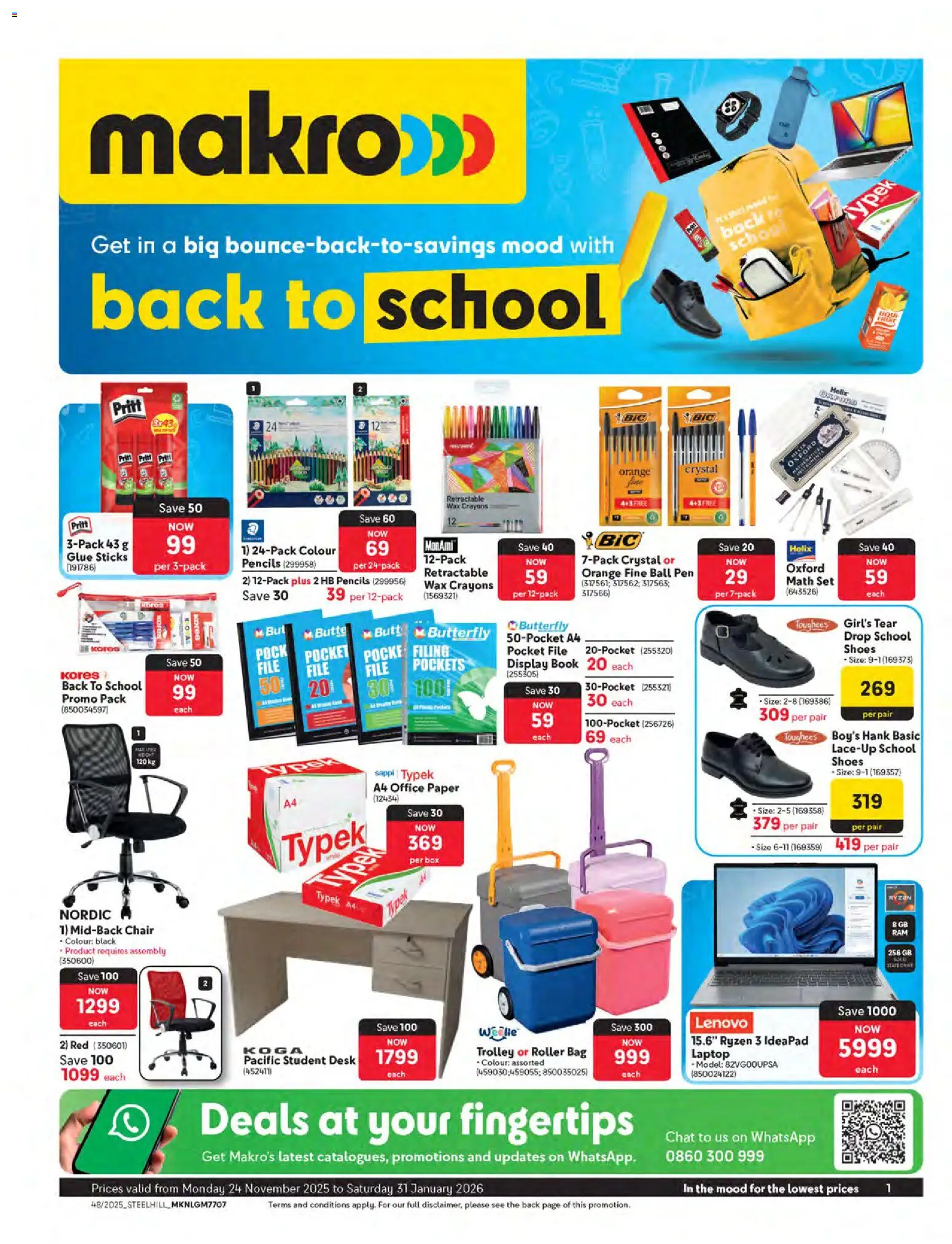 New Makro catalogue – valid from 24.11.2025 | Page: 1 | Products: Desk, Chair, Box, Paper