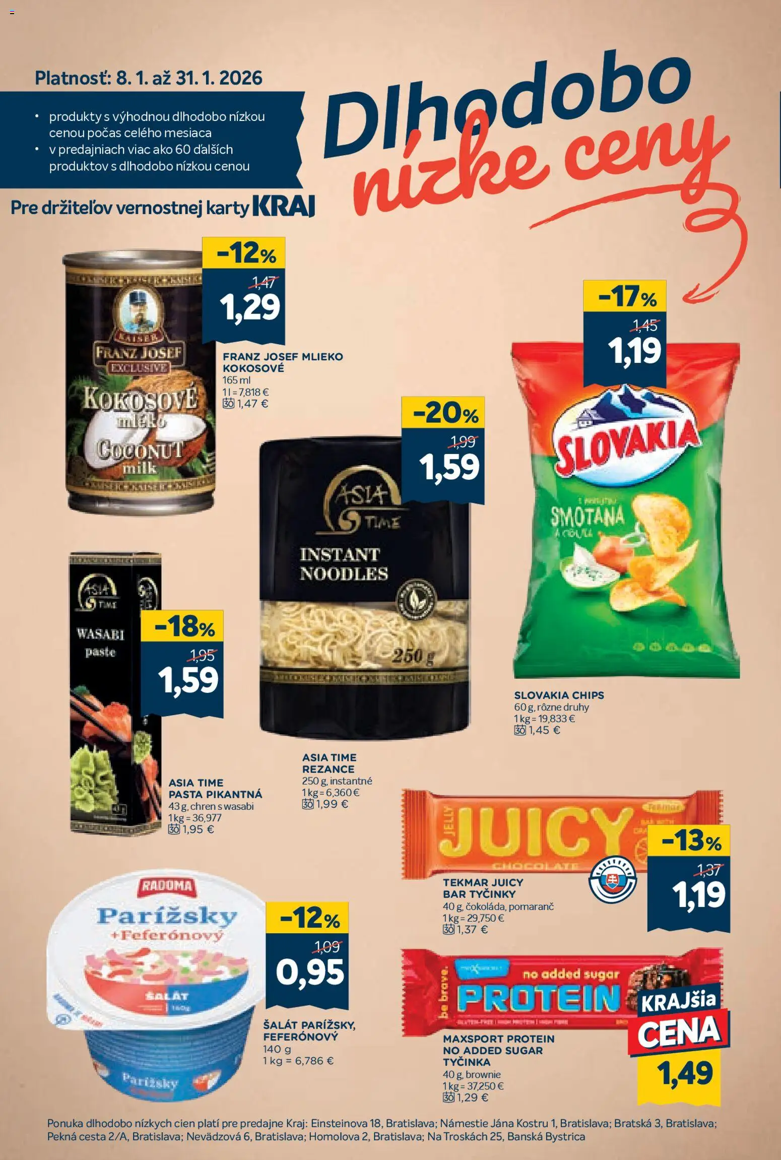 Nové Kraj akcie – leták je platný od 15.01.2026 | Strana: 14 | Produkty: Mlieko, Chren, Smotana, Šalát