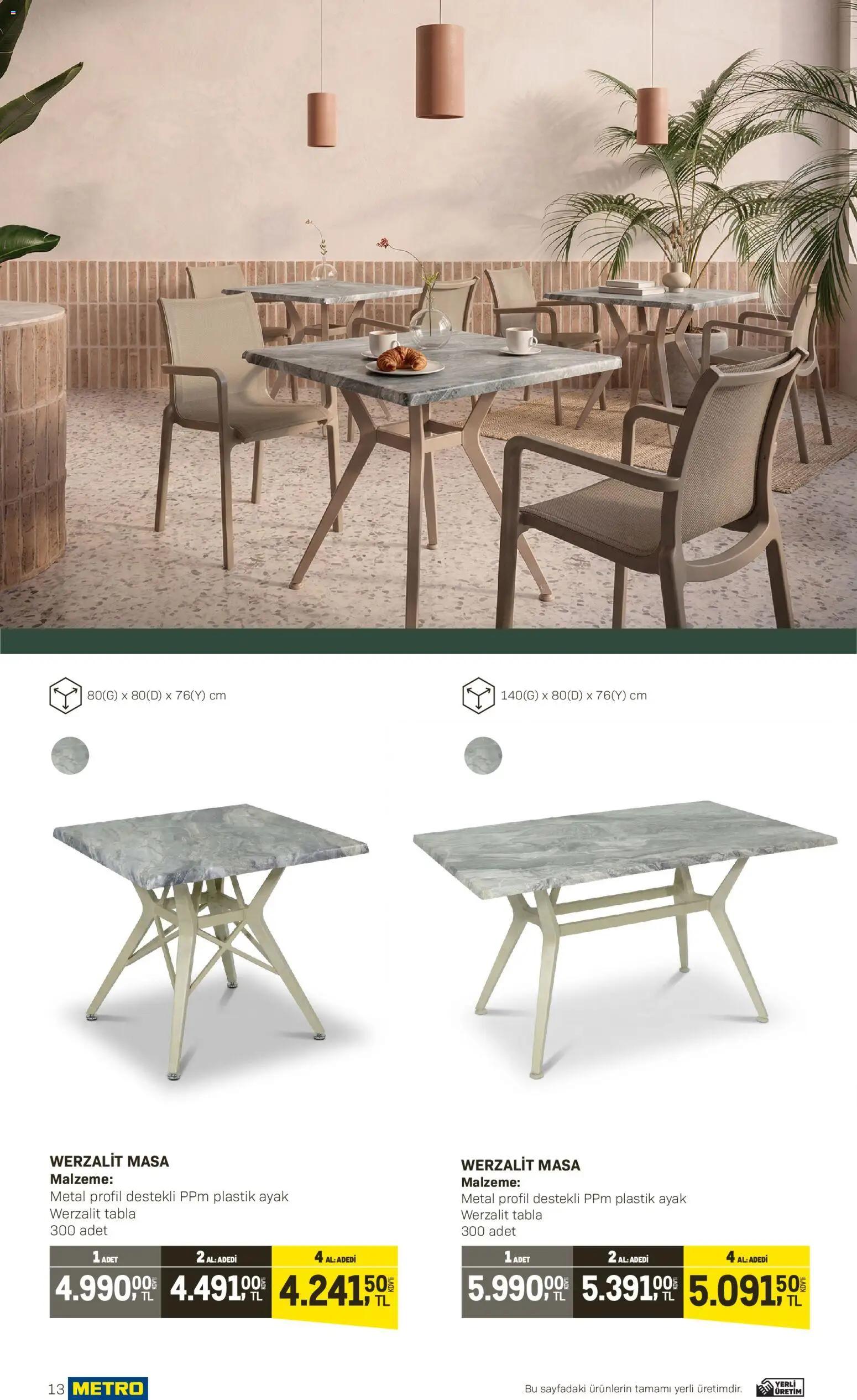 Metro - Açık Hava Çözümleri - 10.04.2026 tarihinden itibaren geçerlidir | Sayfa: 13 | Ürünler: Masa