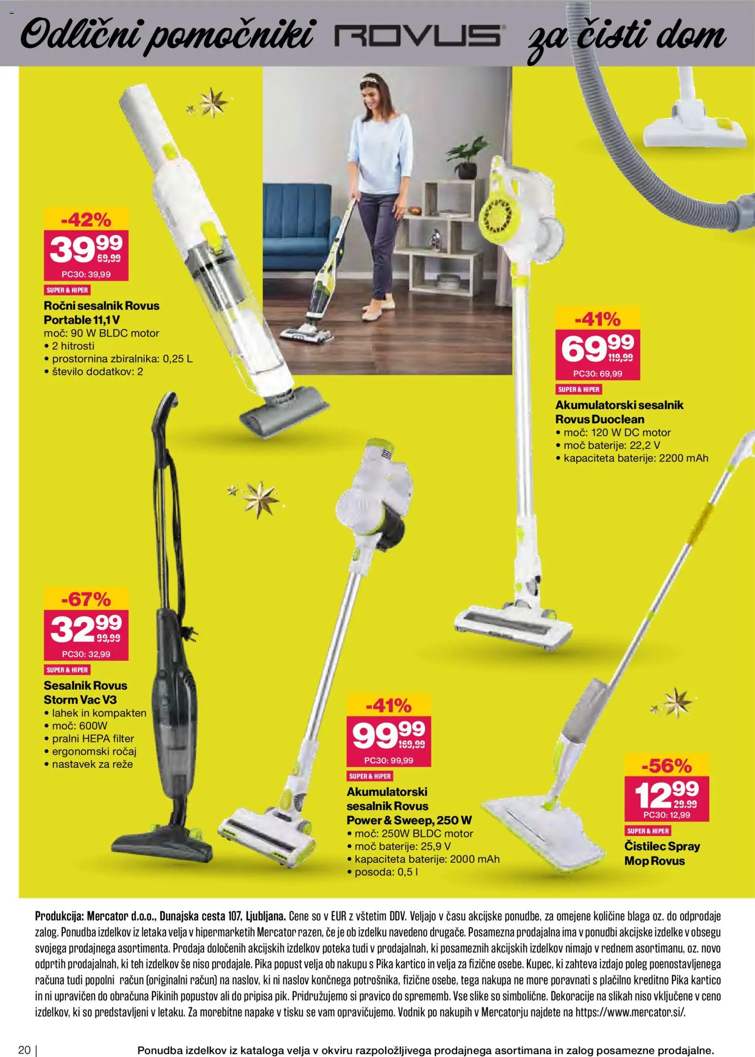 Novi Mercator katalog ponudbe – veljaven od 19.11.2025 | Stran: 20 | Izdelki: Baterije, Sesalnik