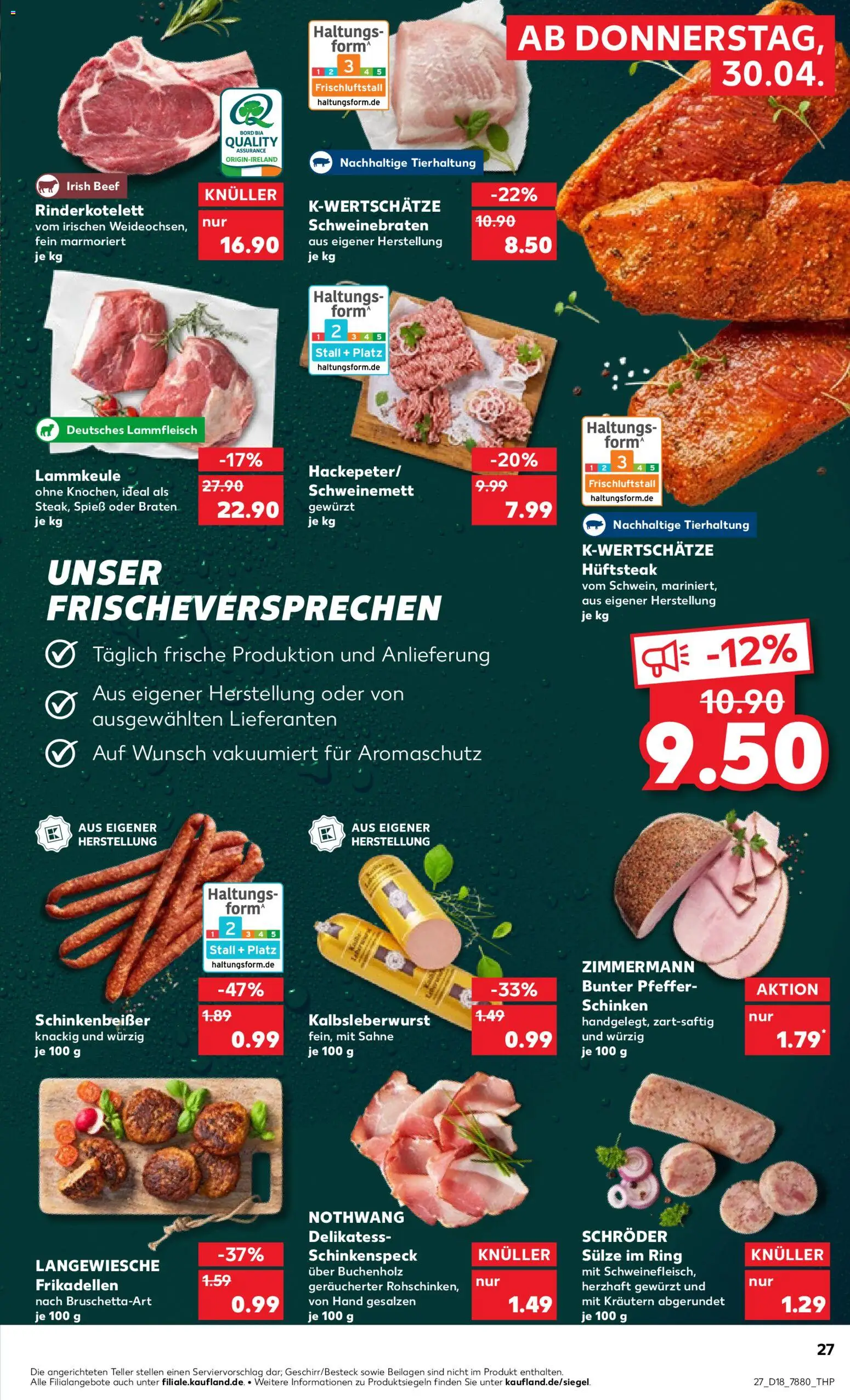 Kaufland Prospekt Hamburg	 – gültig ab 30.04.2026 | Seite: 27 | Produkte: Lammkeule, Pfeffer, Steak, Sahne
