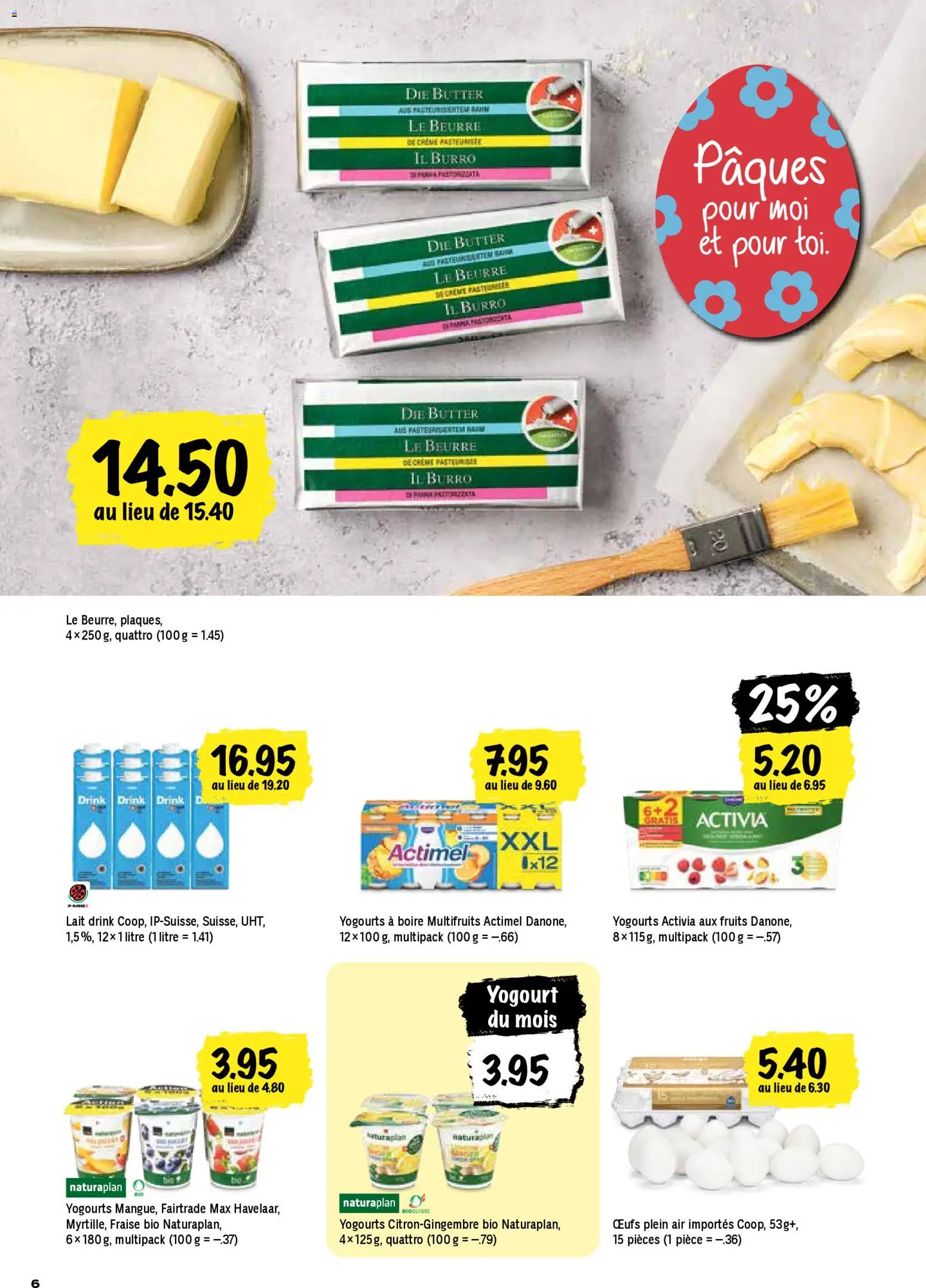 Coop aktionen FR – gültig ab 05.03.2026 | Seite: 6 | Produkte: Actimel, Butter