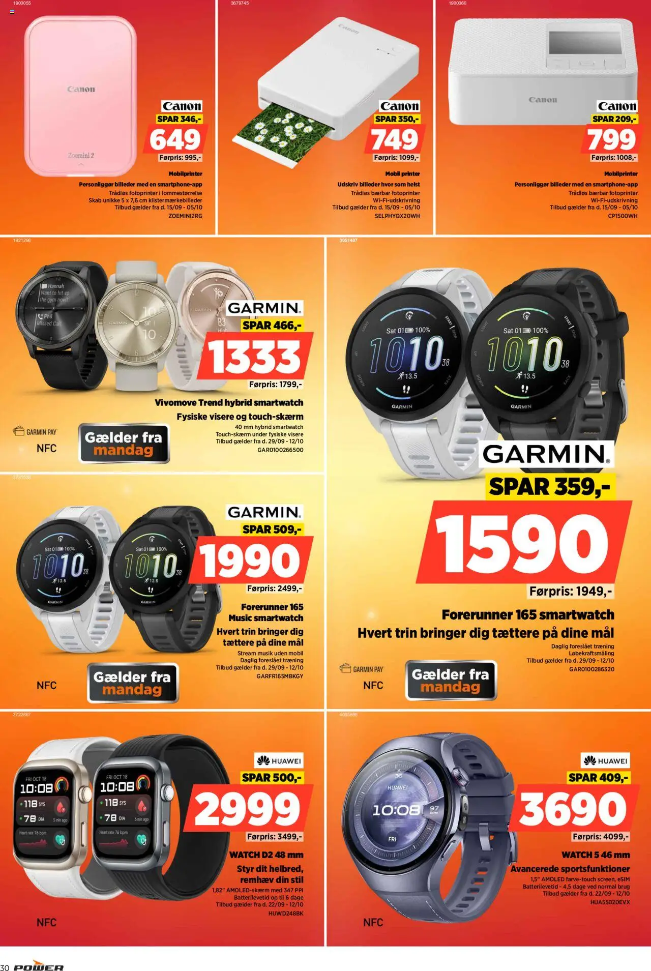 Power tilbudsavis – gyldig fra 26.09.2025 | Side: 30 | Produkter: Skab, Printer, Søm, Smartwatch