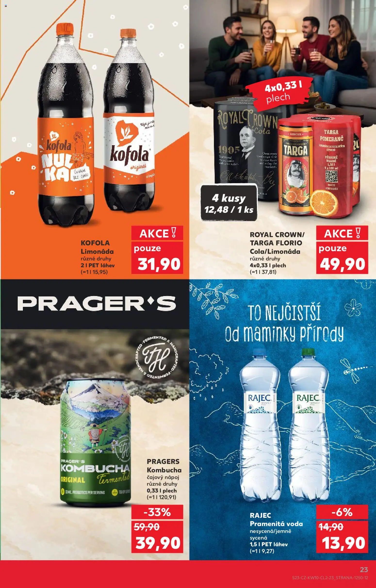 Kaufland katalog od 04.03.2026 | Strana: 23 | Produkty: Voda, Kombucha, Kofola, Láhev