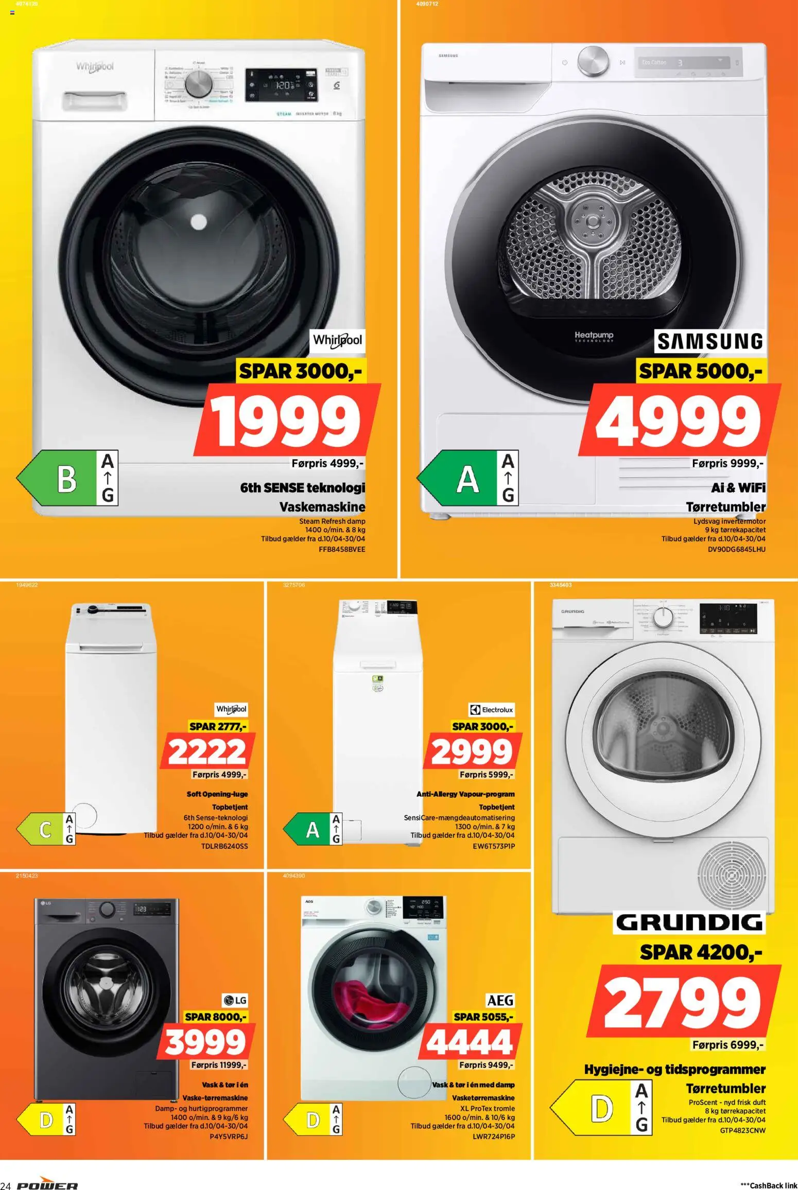 Power tilbudsavis – gyldig fra 24.04.2026 | Side: 24 | Produkter: Duft, Vaskemaskine, Tørretumbler