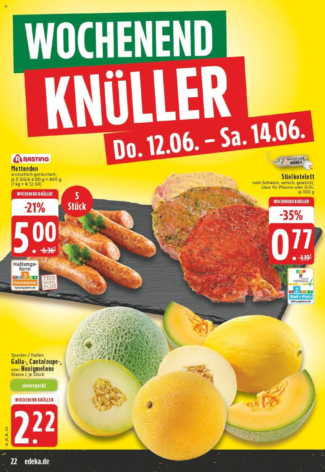 Edeka prospekt Schwerte - Holzen	 - gültig ab dem 08.06.2025 | Seite: 22 | Produkte: Honigmelone