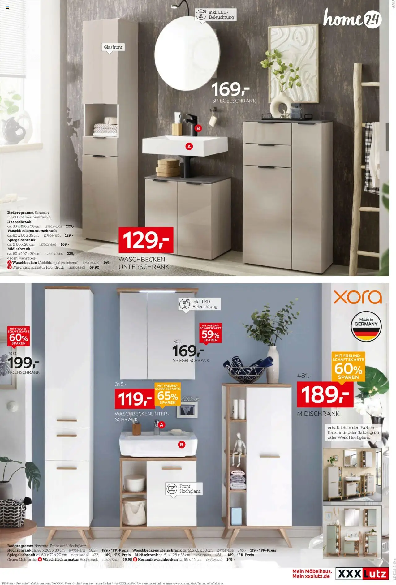 XXXL Lutz Prospekt 	 - gültig ab dem 11.08.2025 | Seite: 15 | Produkte: Schrank, Waschbecken, Unterschrank, Hochschrank