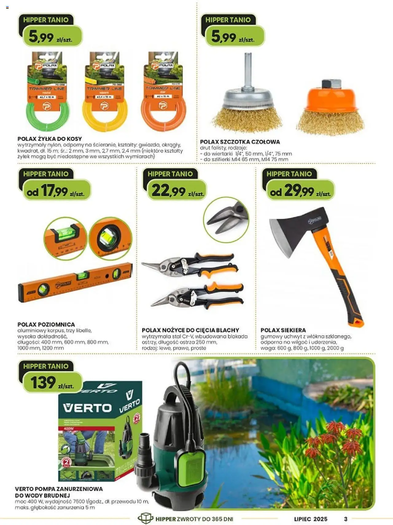 Hipper Gazetka od 26.06.2025 | Strona: 3 | Produkty: Waga, Szczotka, Siekiera