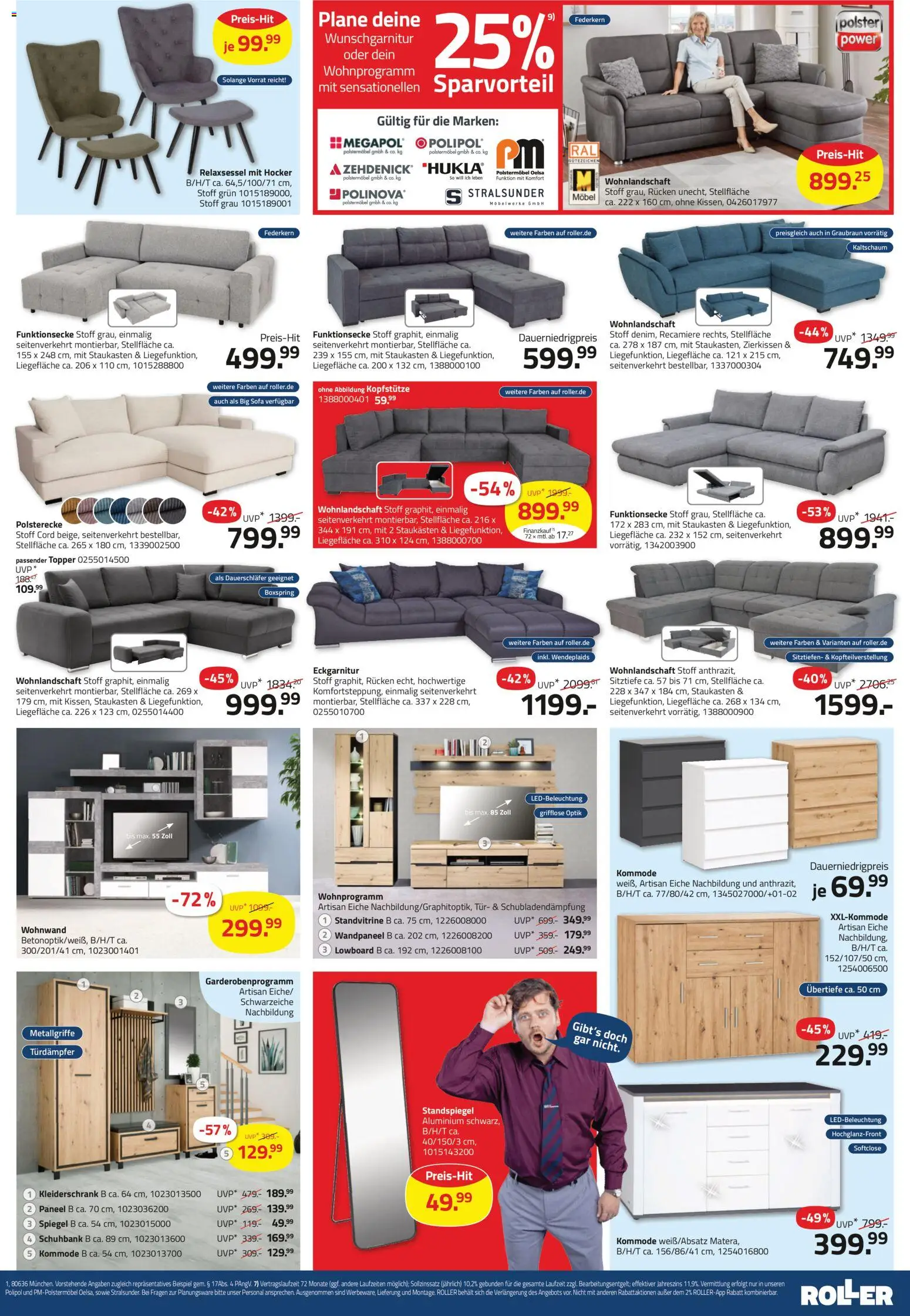 Roller Prospekt 	 – gültig ab 29.03.2026 | Seite: 9 | Produkte: Lowboard, Kommode, Spiegel, Schuhbank