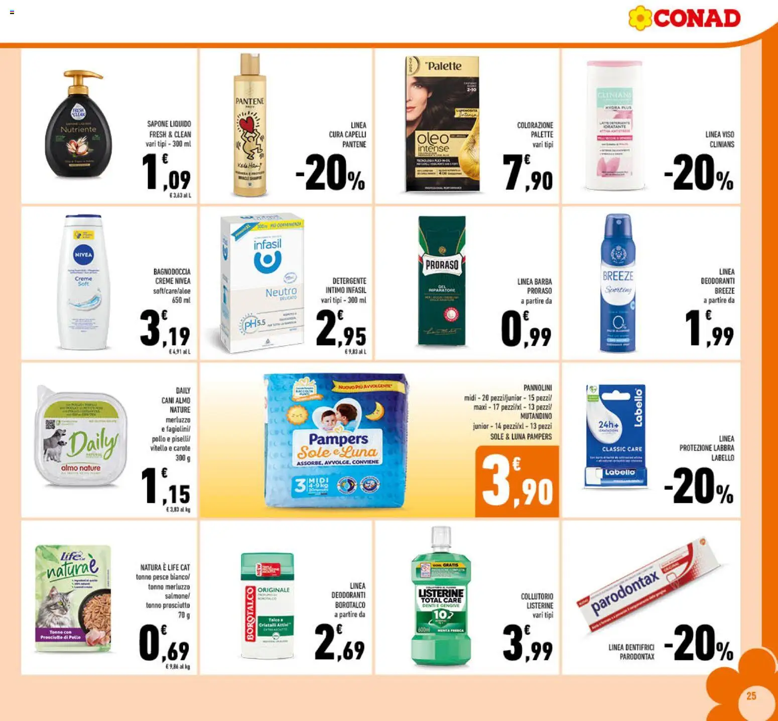 Volantino Conad del 01.12.2025 | Pagina: 25 | Prodotti: Collutorio, Detergente, Pesce, Carote