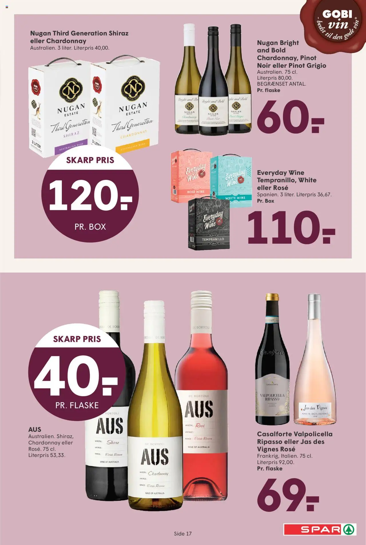 Spar Tilbudsavis gyldig fra 08.08.2025 | Side: 17 | Produkter: Vin, Bord