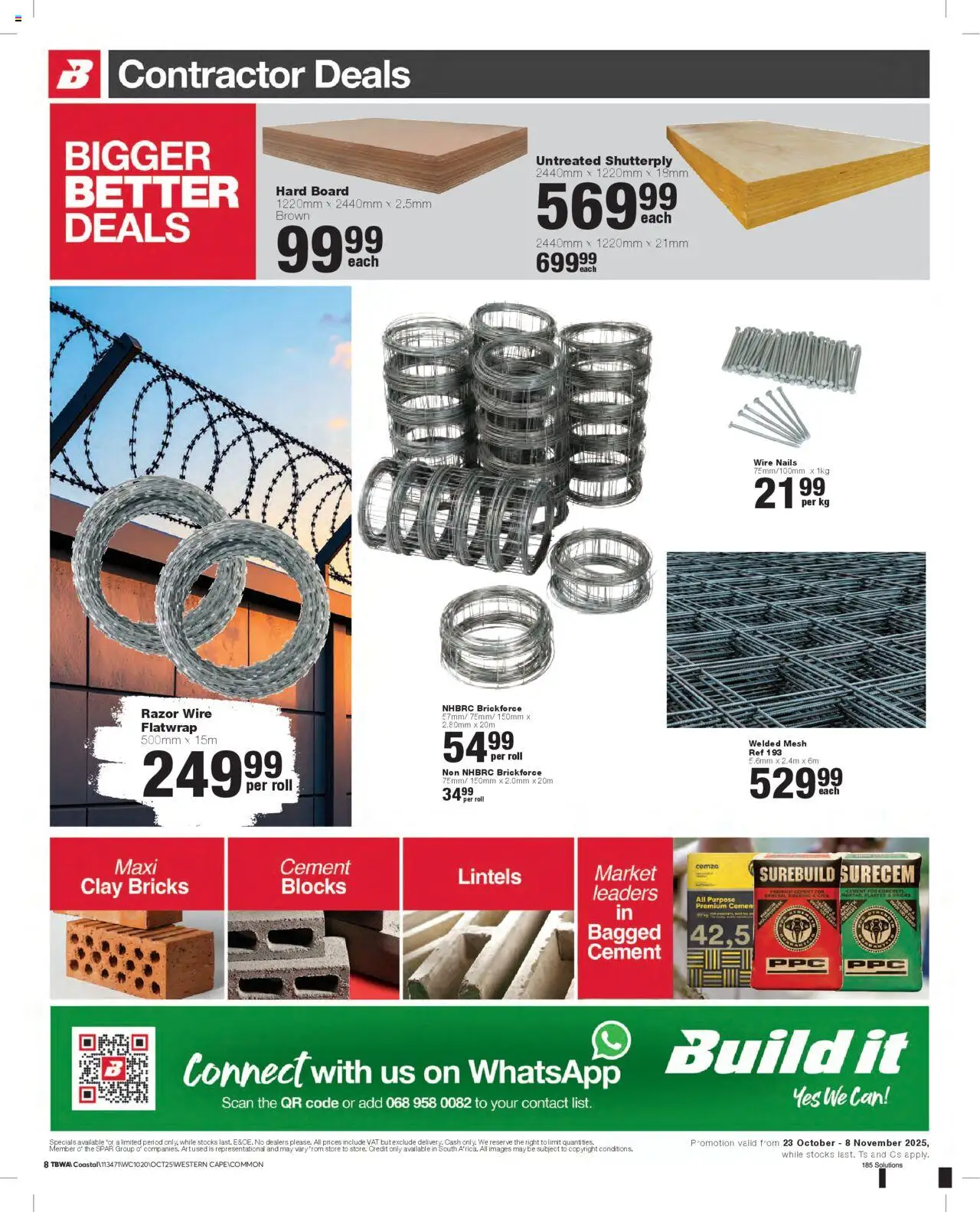 New Build It catalogue – valid from 23.10.2025 | Page: 8 | Products: Cement, Clay