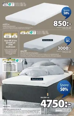 JYSK reklamblad aktuell från 08.09.2025 | Sida: 6 | Produkter: Bäddmadrass, Skummadrass, Madrass