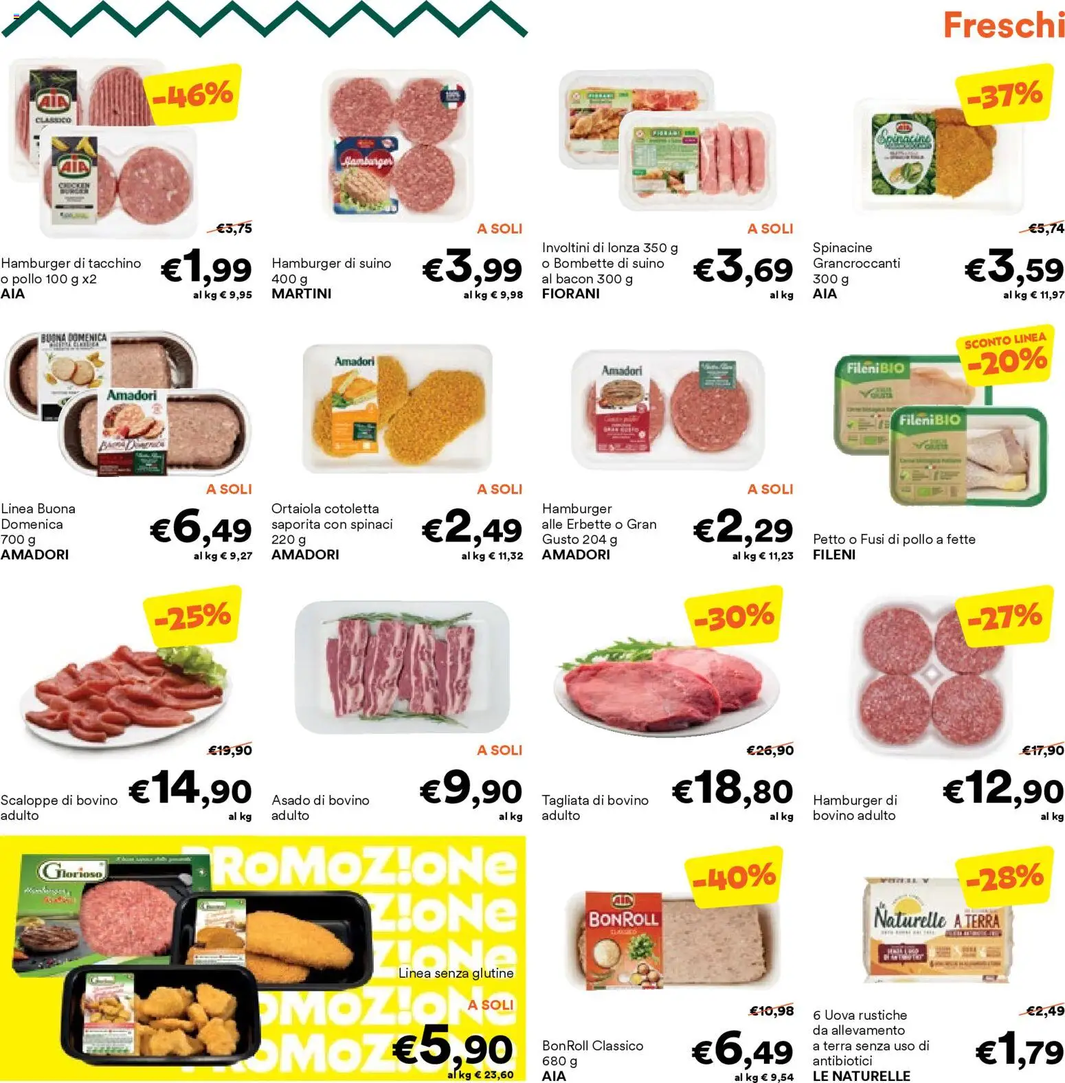 Volantino Unes del 26.02.2026 | Pagina: 19 | Prodotti: Bovino, Suino, Spinaci, Hamburger