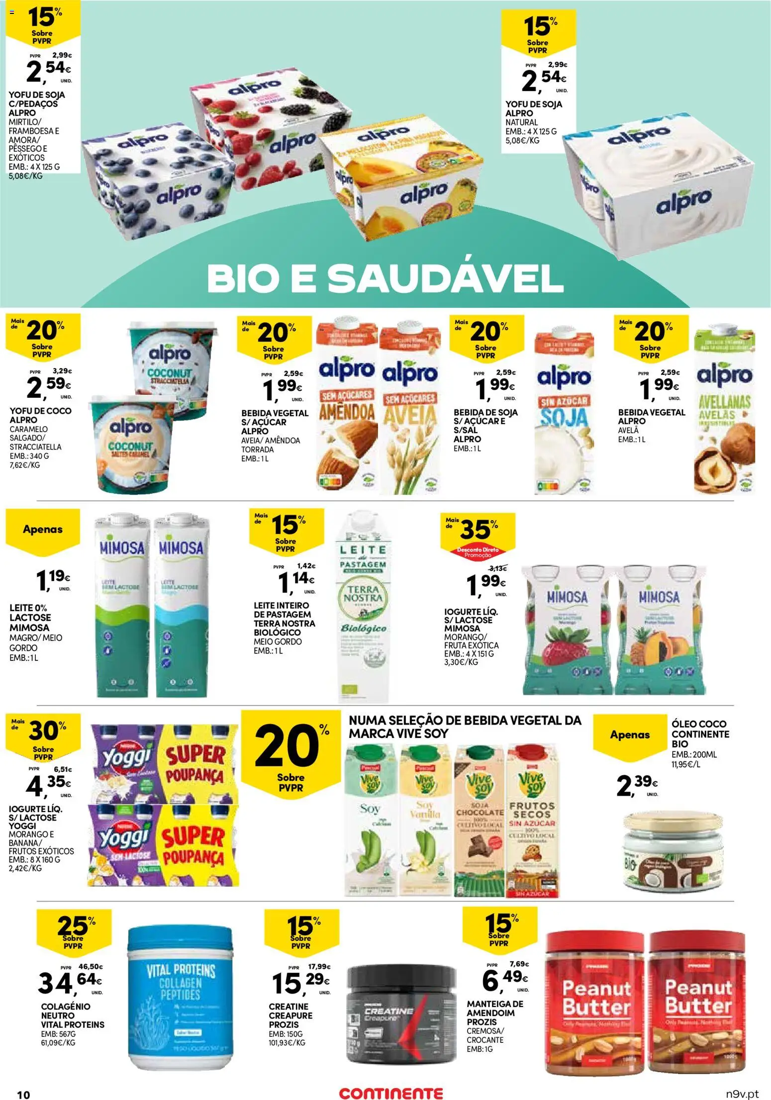 Continente - Açores: Folheto Quinzenal │ válido de 22.01.2026 | Página: 10 | Produtos: Aveia, Manteiga, Açúcar, Iogurte liquido