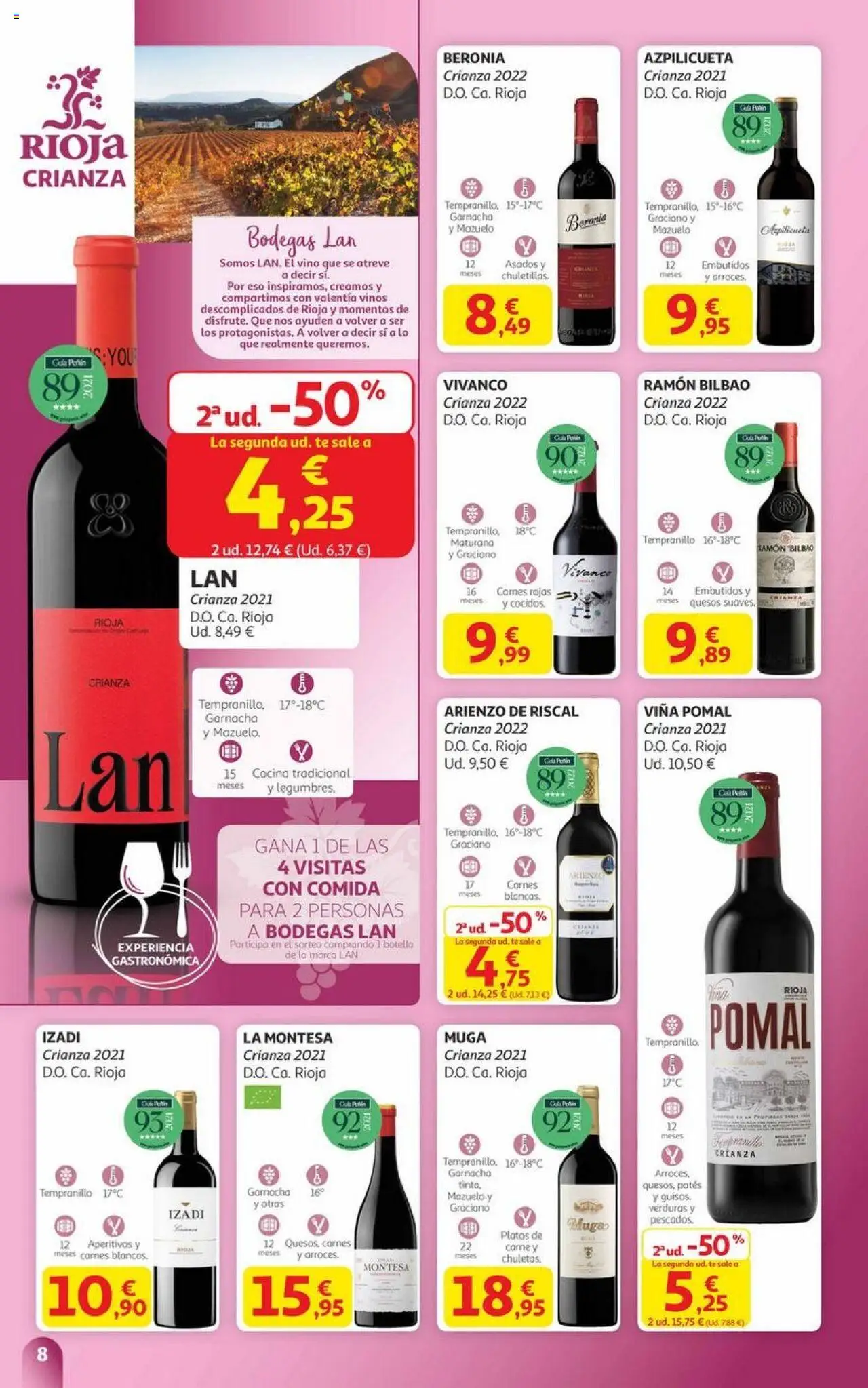 Alcampo - Canarias │ válido desde el 06.10.2025 | Página: 8 | Productos: Vino, Té, Νυχτικό, Marco