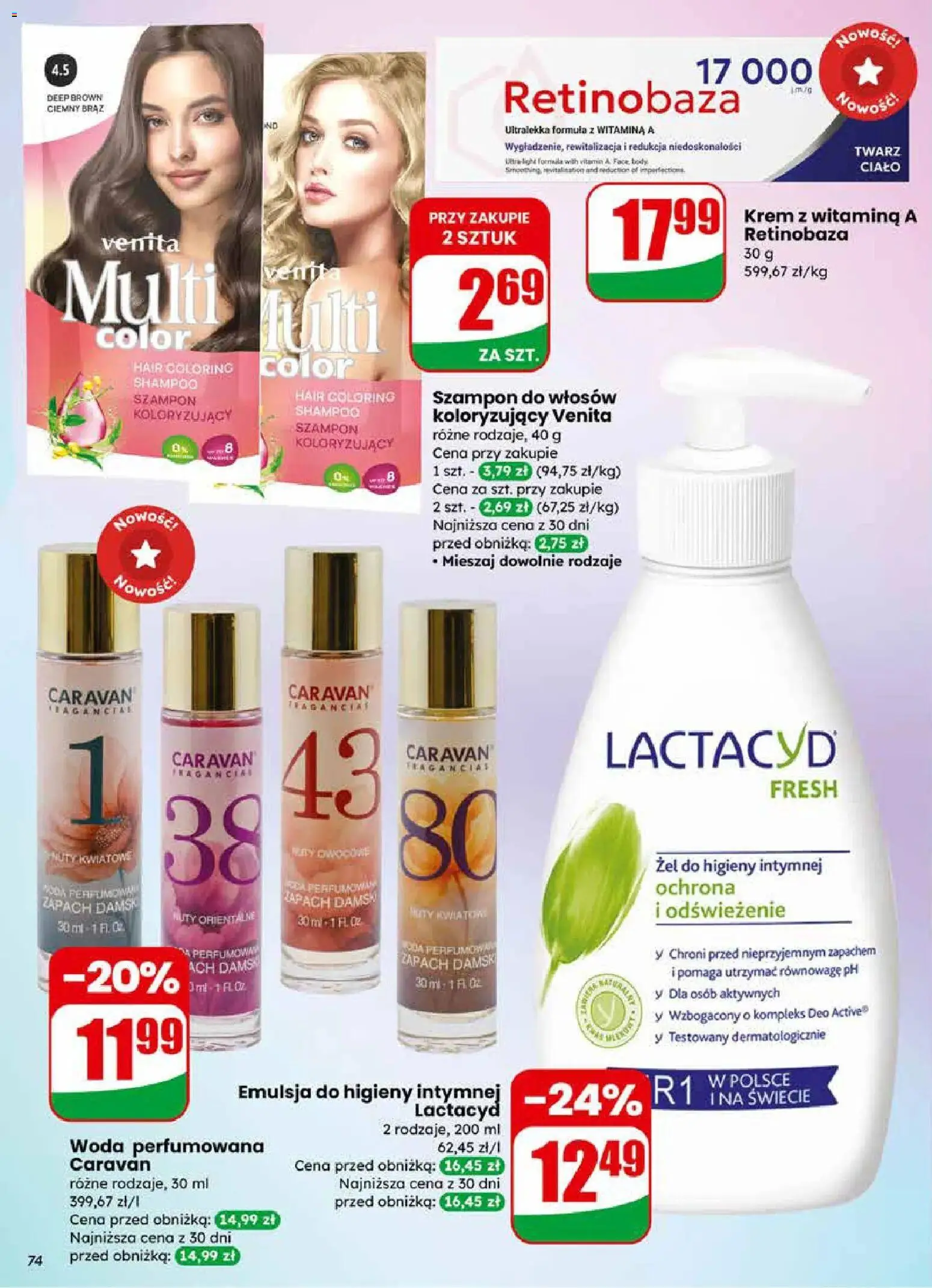 Dino gazetka od 01.04.2026 | Strona: 74 | Produkty: Zapach, Szampon, Krem, Woda