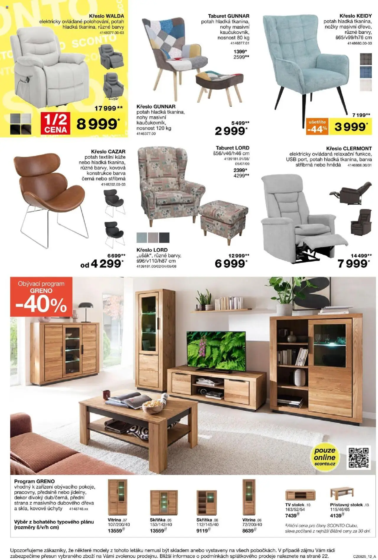 Sconto nábytek leták od 18.06.2025 | Strana: 12 | Produkty: Tv, Vitrína, Křeslo, Skříňka