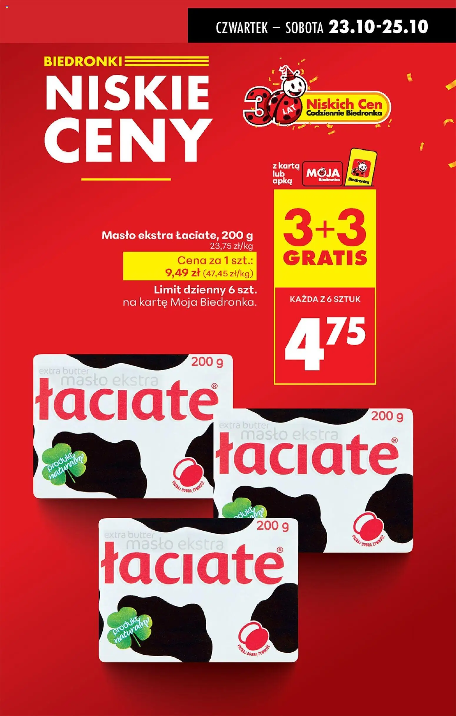 Biedronka gazetka - Oferta w tym tygodniu od 23.10.2025 | Strona: 3 | Produkty: Karta, Masło
