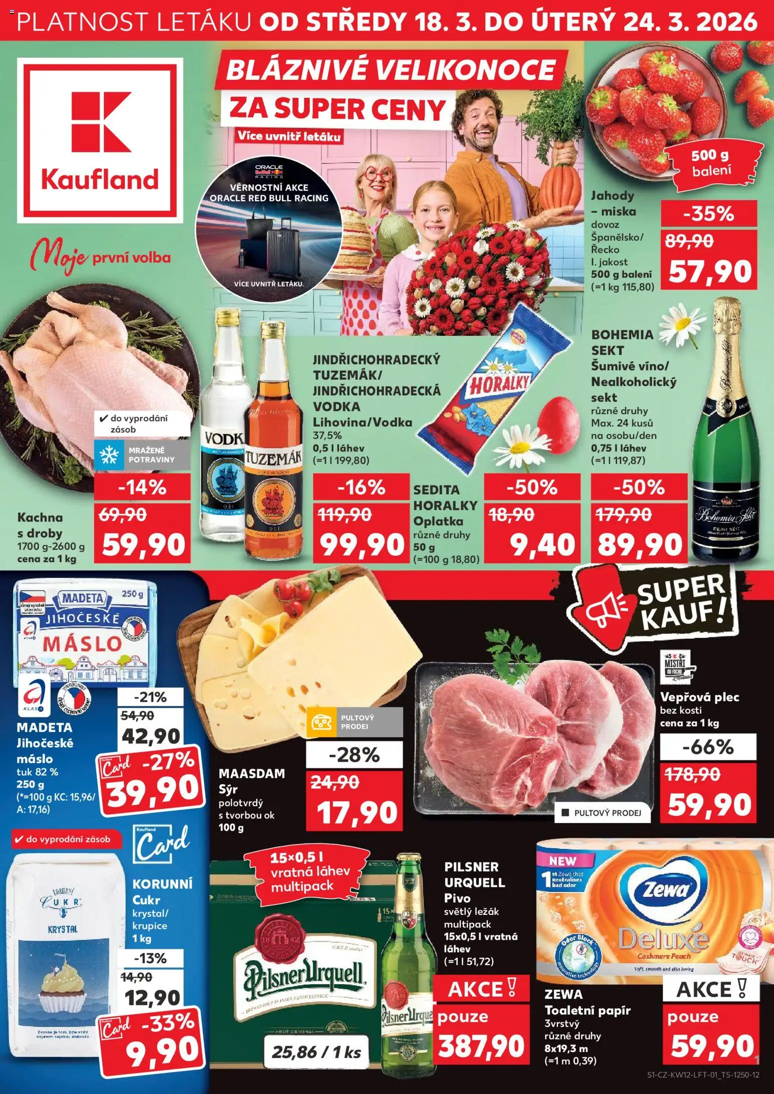 Kaufland leták - Kolín od 18.03.2026 | Strana: 1 | Produkty: Krupice, Miska, Pilsner Urquell, Tuzemák