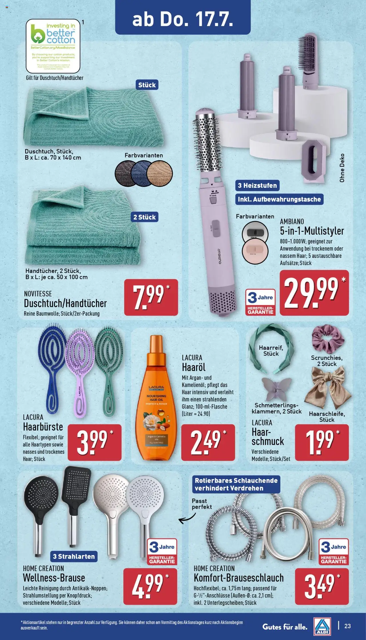 Aldi Prospekt 	 - gültig ab dem 14.07.2025 | Seite: 23 | Produkte: Haaröl, Hose, Home creation