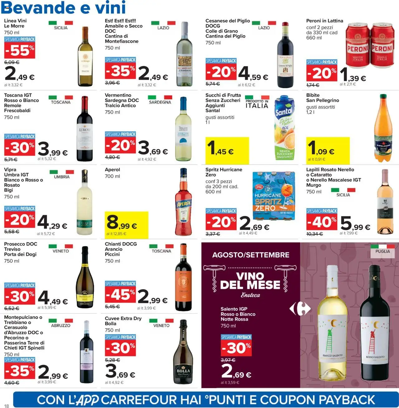 Volantino Carrefour del 21.08.2025 | Pagina: 18 | Prodotti: Prosecco, Vino, Enoteca, Aperol